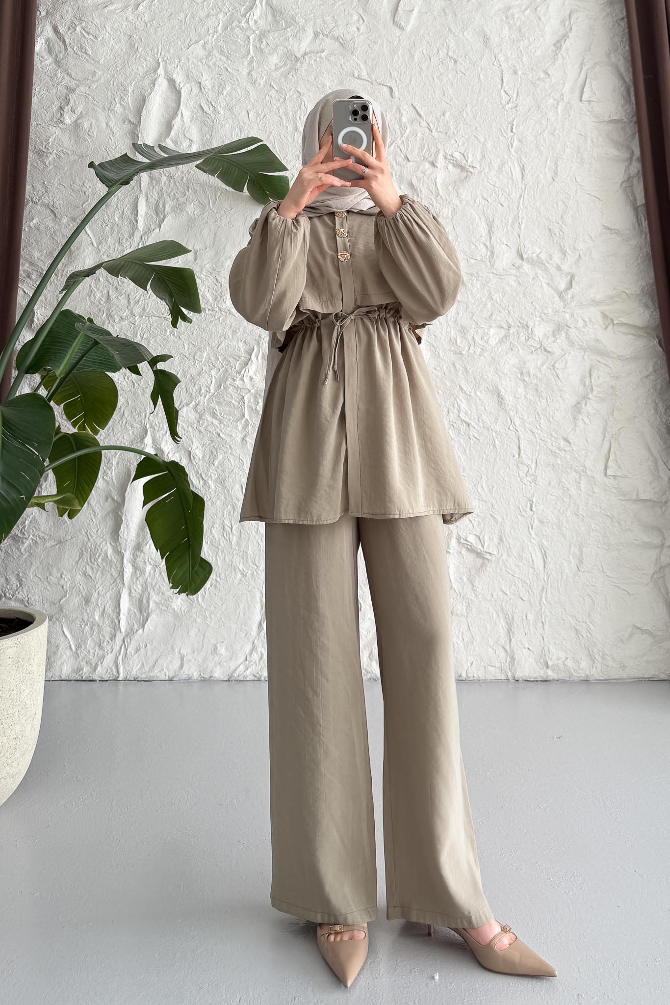 Ajda Pleated Skirt Set Petrol