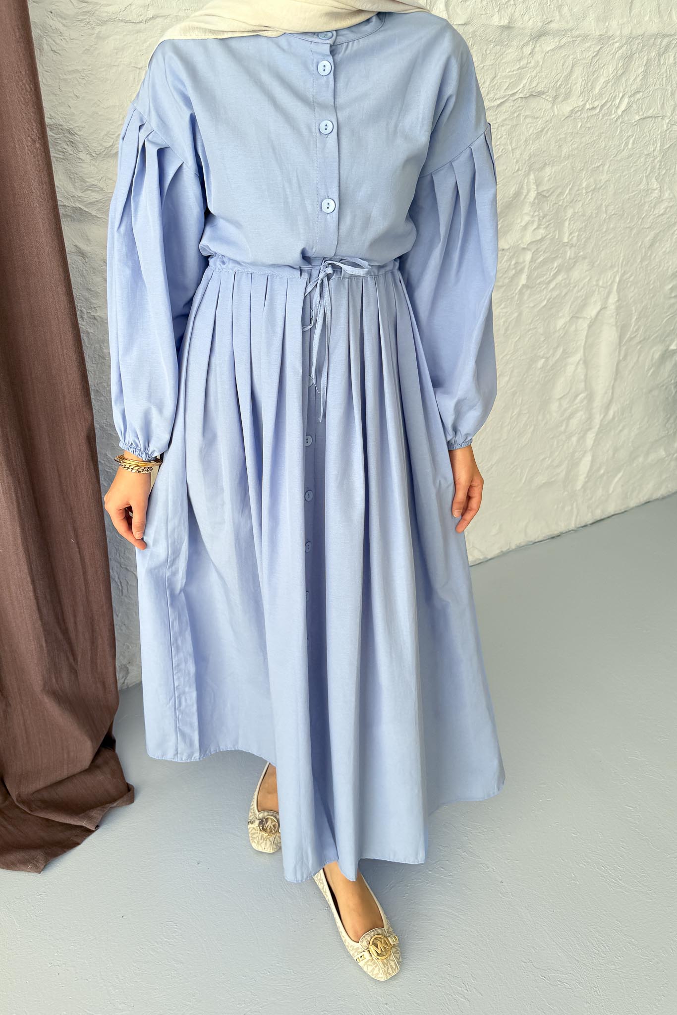 Ajda Pleated Skirt Set Petrol