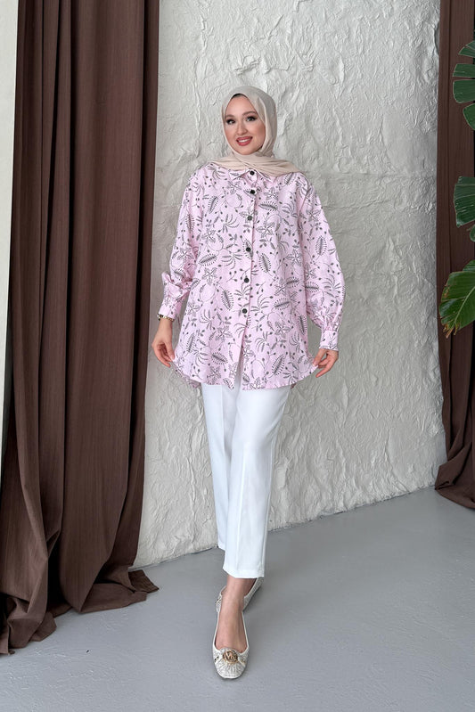 Yaprak Dokulu Gömlek Pudra