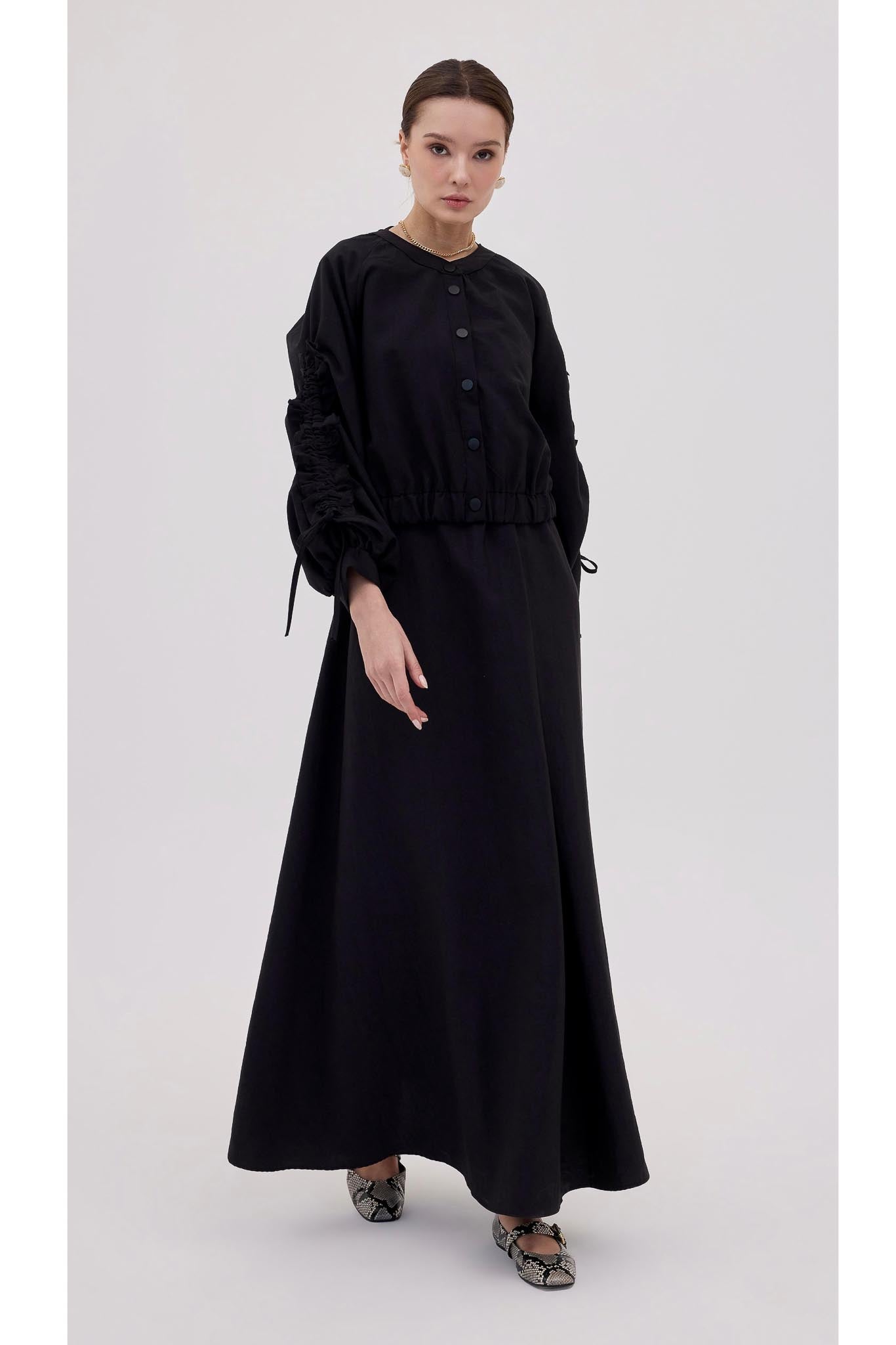 Martine Tasarım Ceketli Elbise Siyah