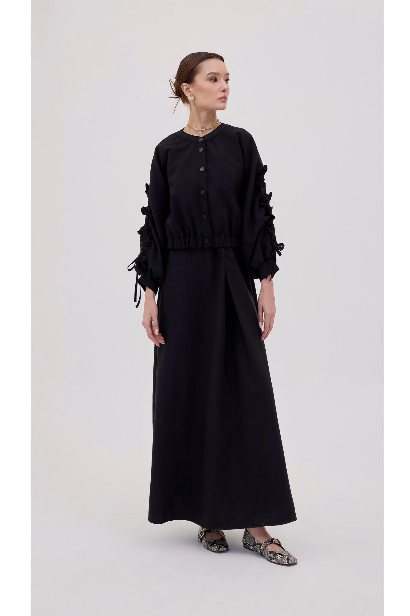 Martine Tasarım Ceketli Elbise Siyah