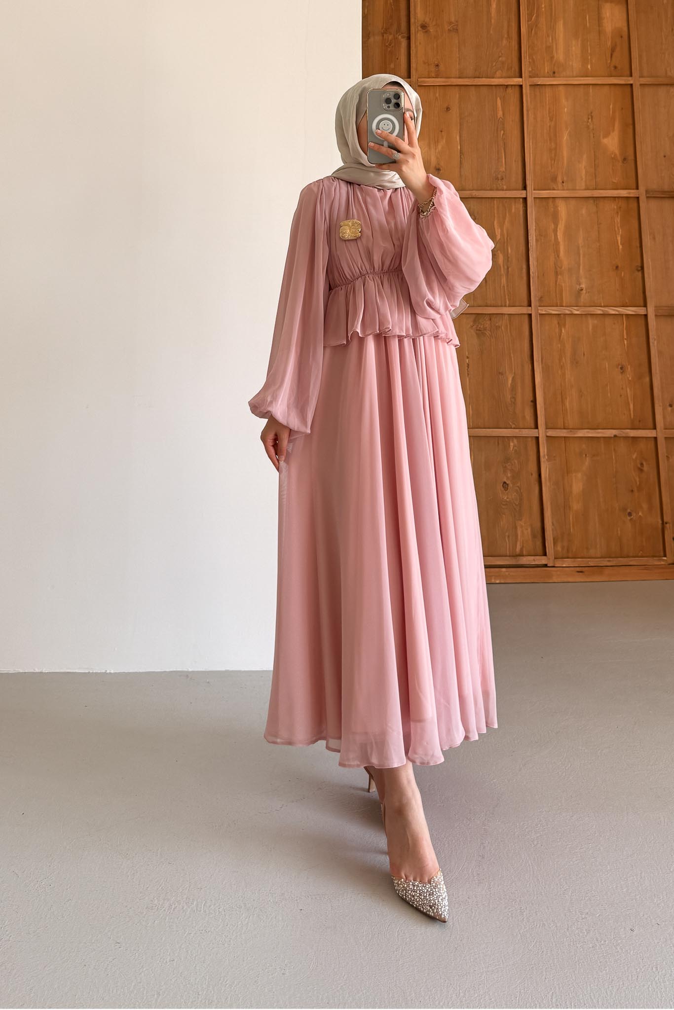 Emour Tokalı Elbise Pembe