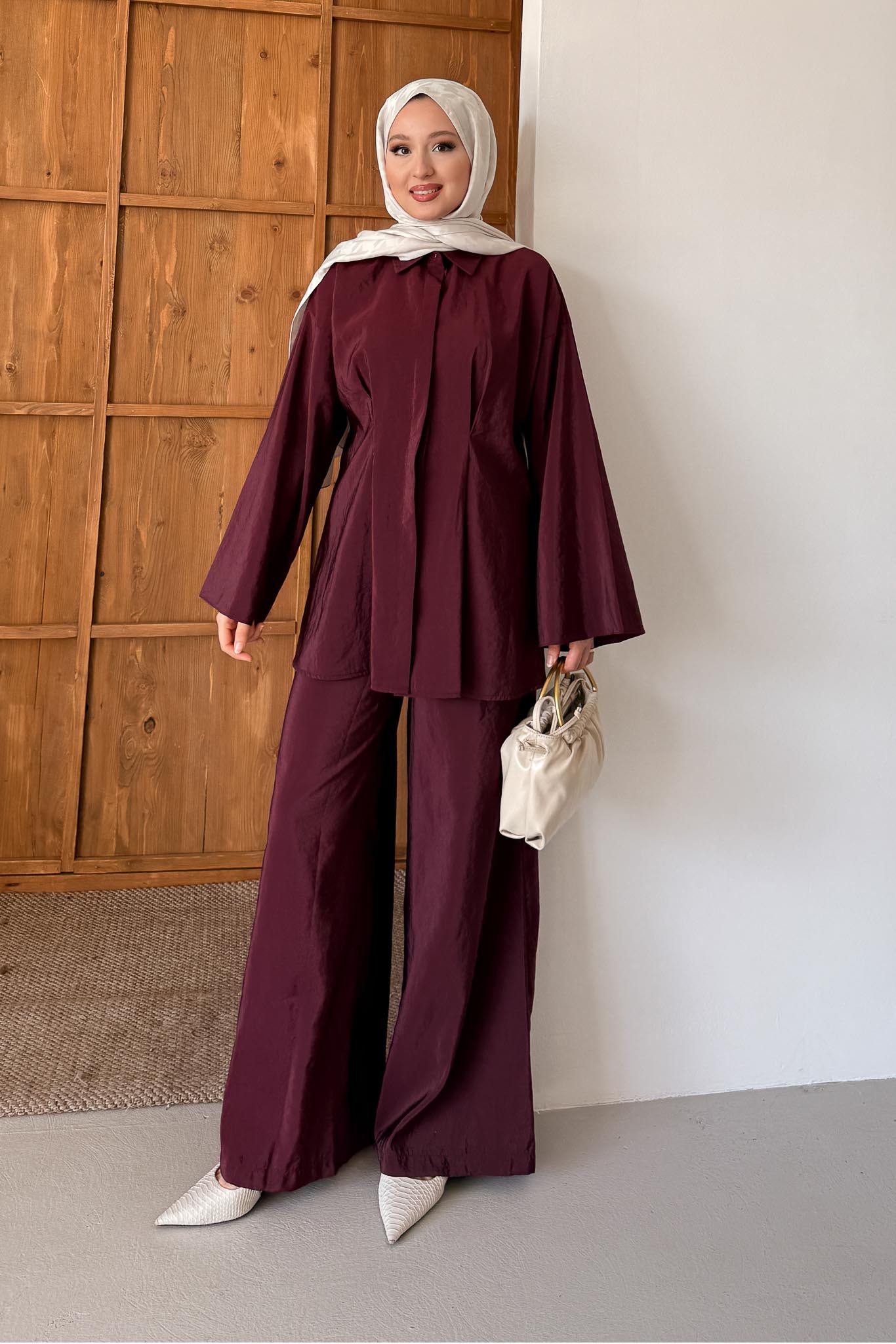 Tied Kimono Set Anthracite