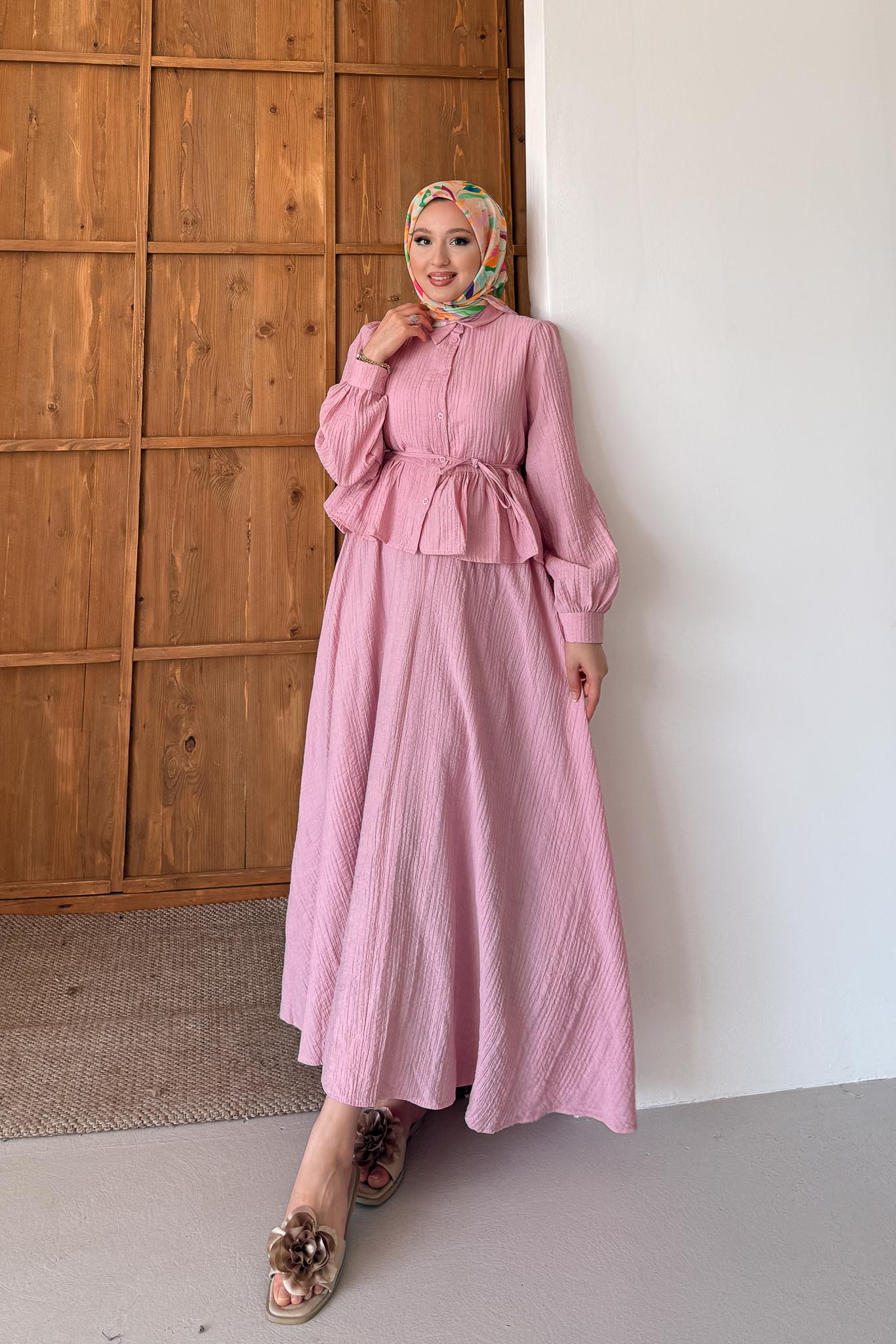 Ajda Pleated Skirt Set Petrol