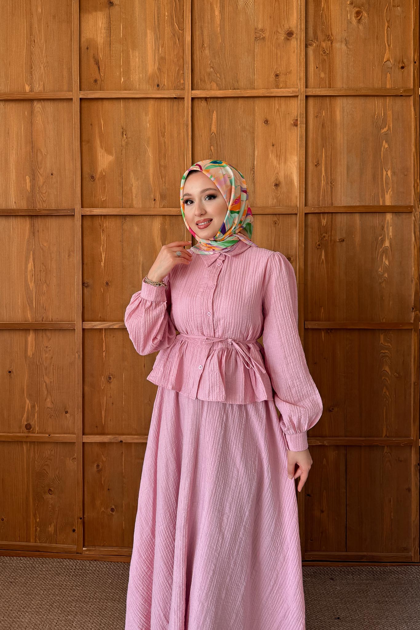 Ajda Pleated Skirt Set Petrol