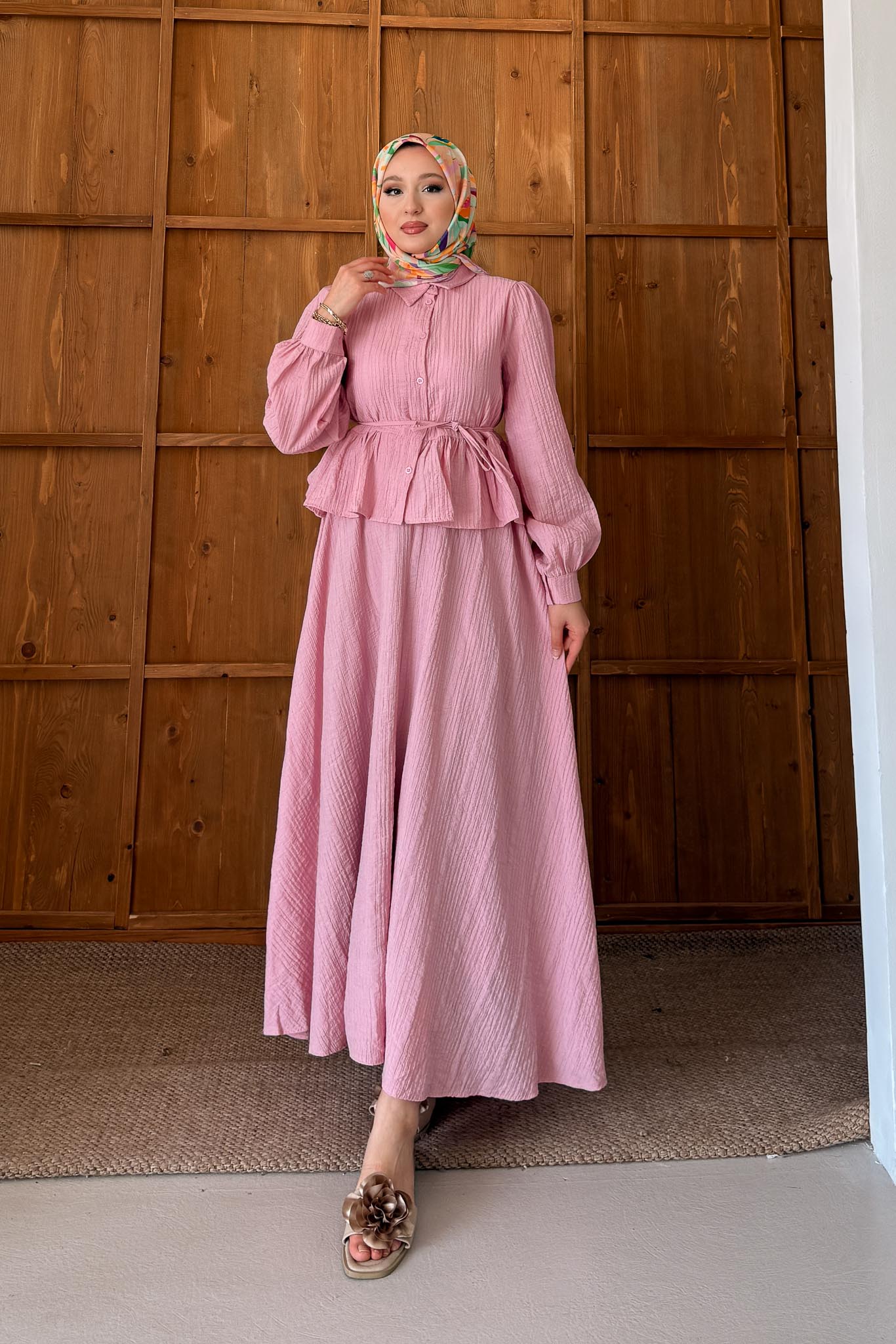 Ajda Pleated Skirt Set Petrol