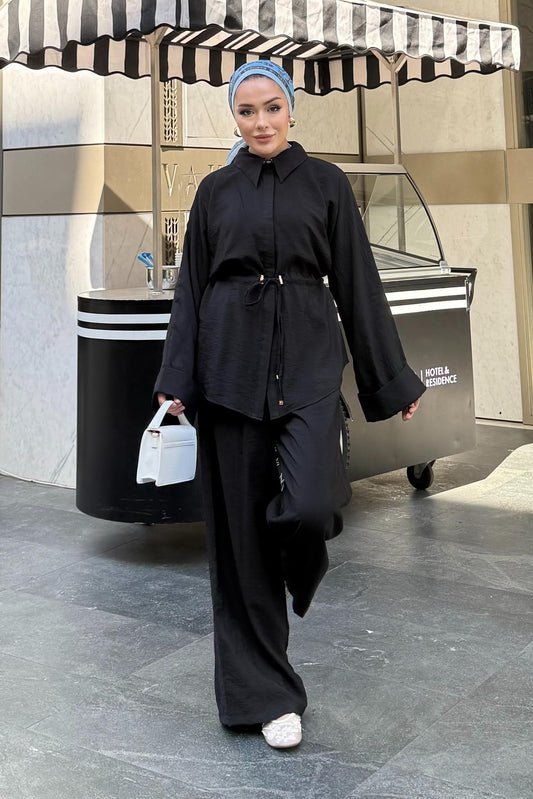 Emilia Bağlamalı Takım Siyah