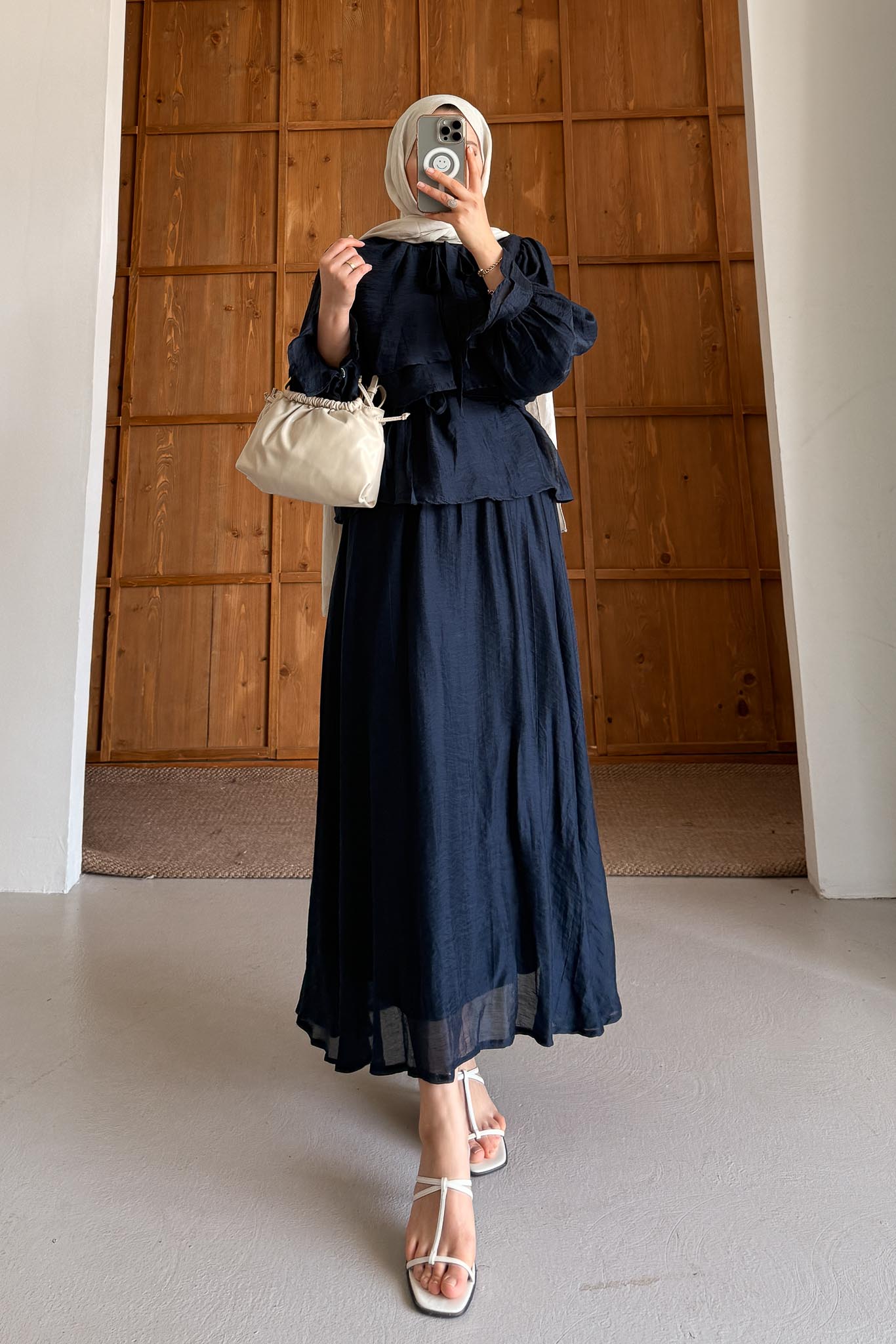 Tied Kimono Set Anthracite