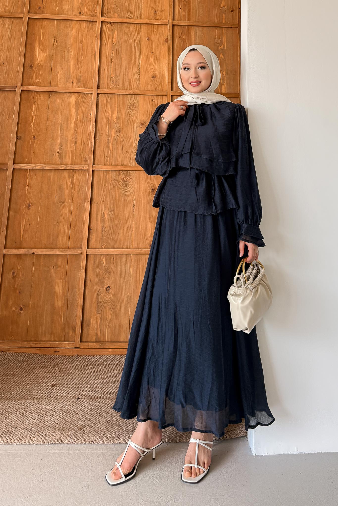 Tied Kimono Set Anthracite