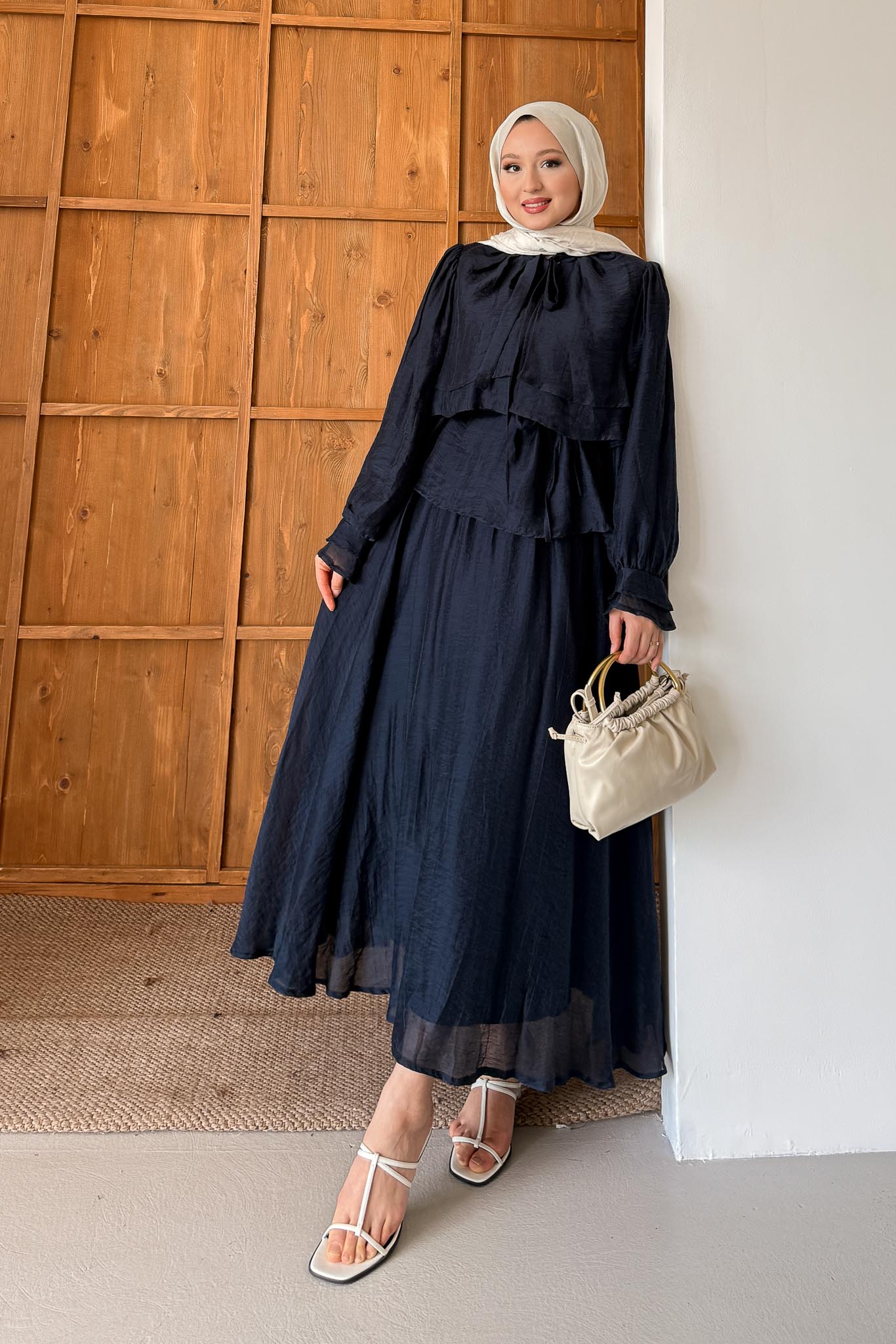 Tied Kimono Set Anthracite