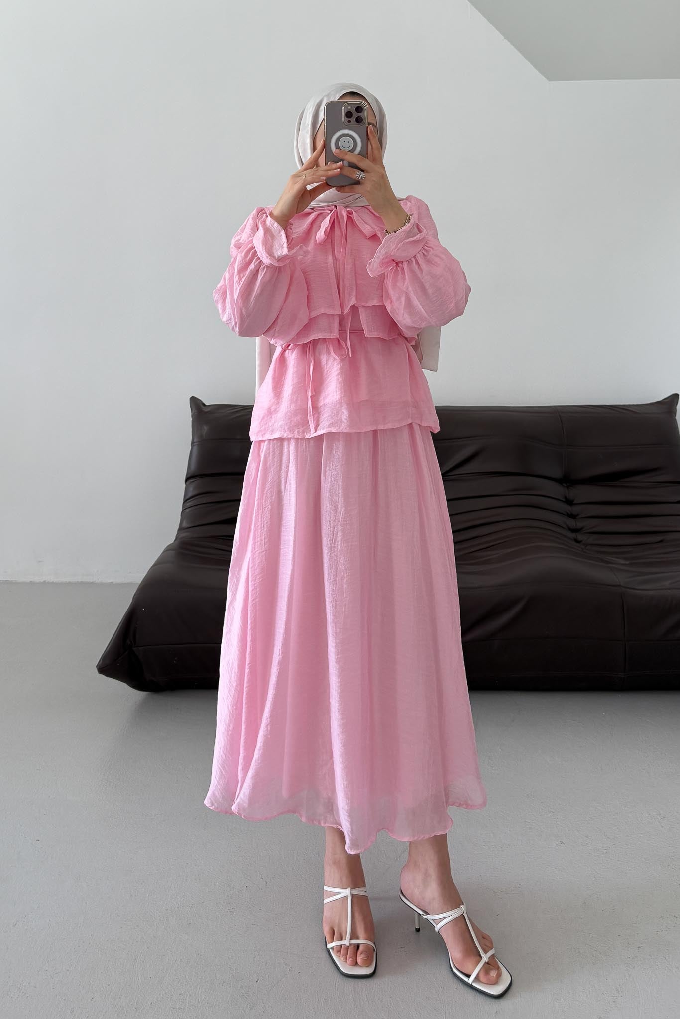 Tied Kimono Set Anthracite
