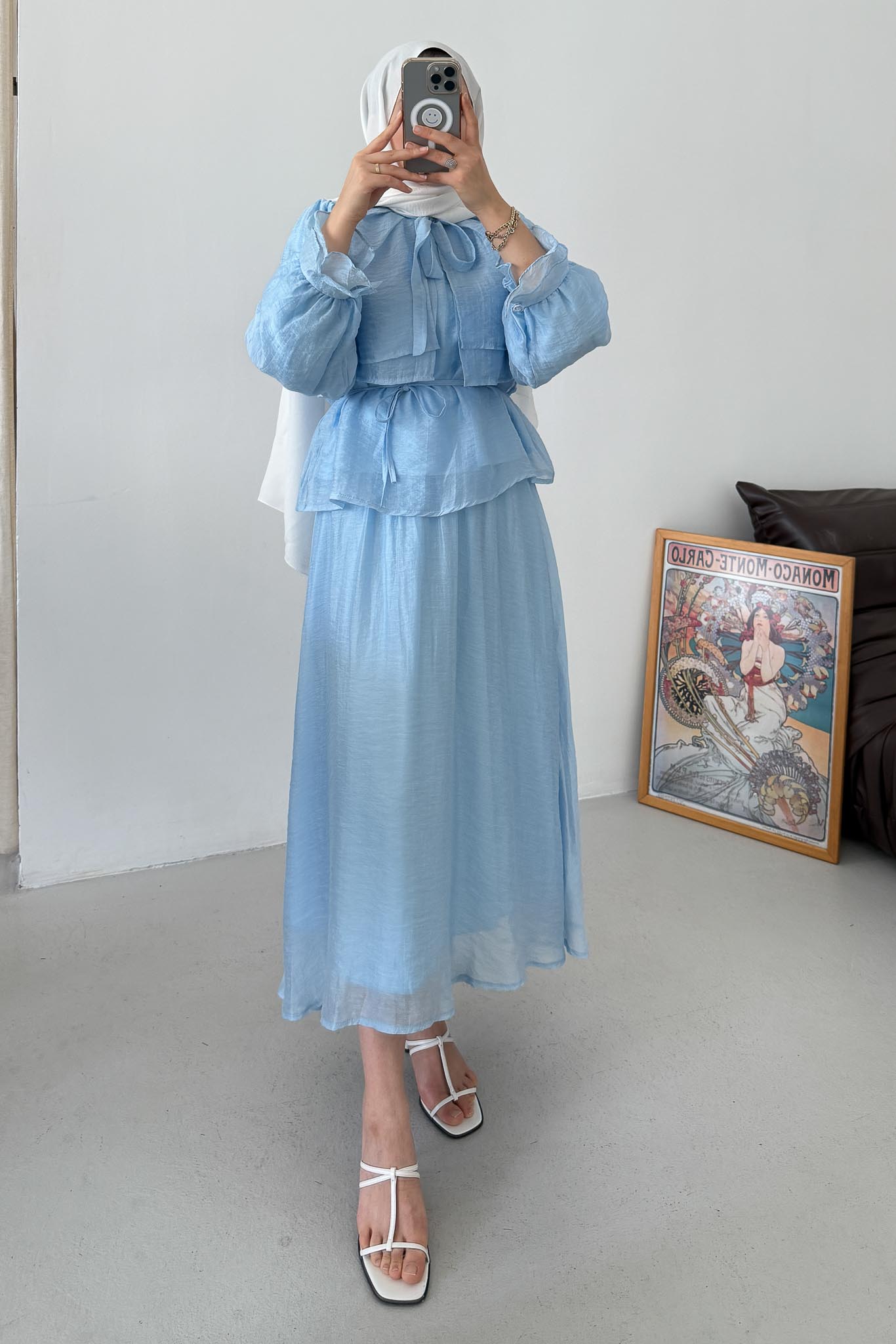 Tied Kimono Set Anthracite