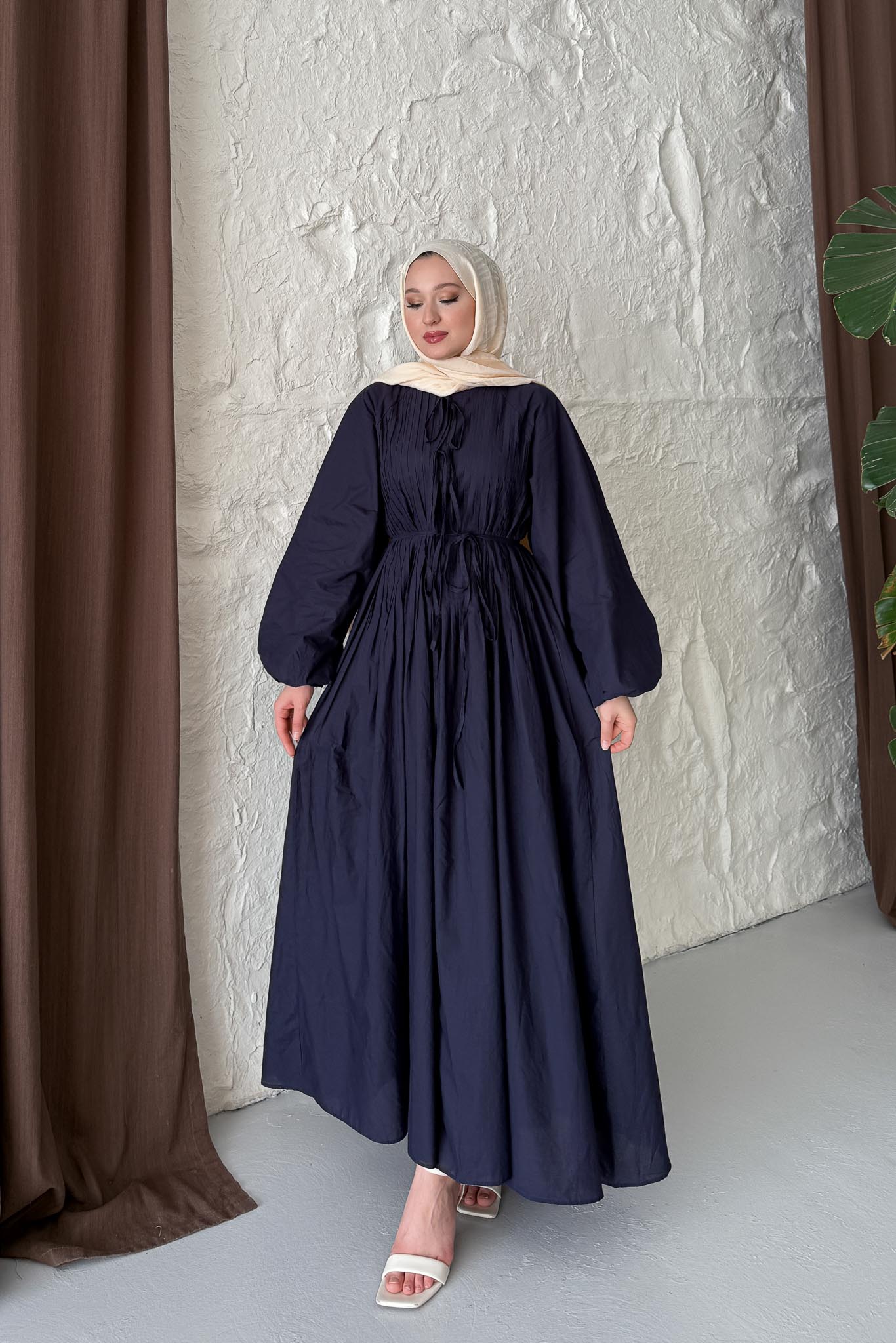 Soft Bağlamalı Elbise Lacivert