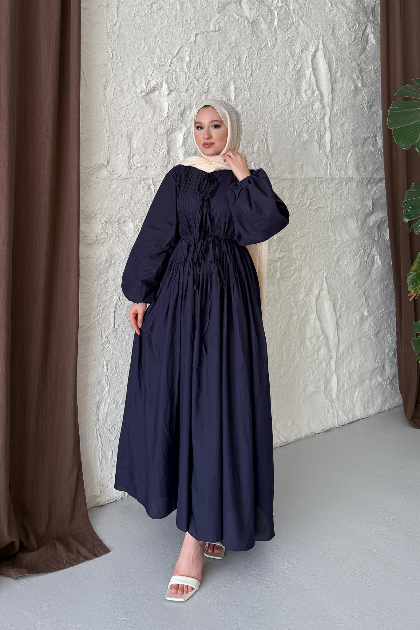 Soft Bağlamalı Elbise Lacivert