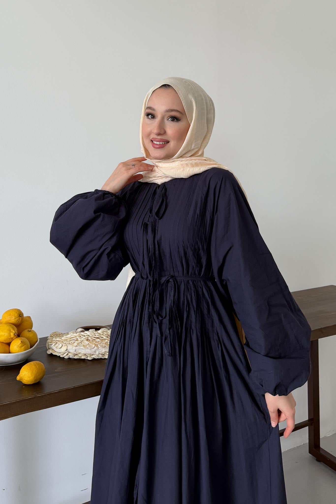 Soft Bağlamalı Elbise Lacivert