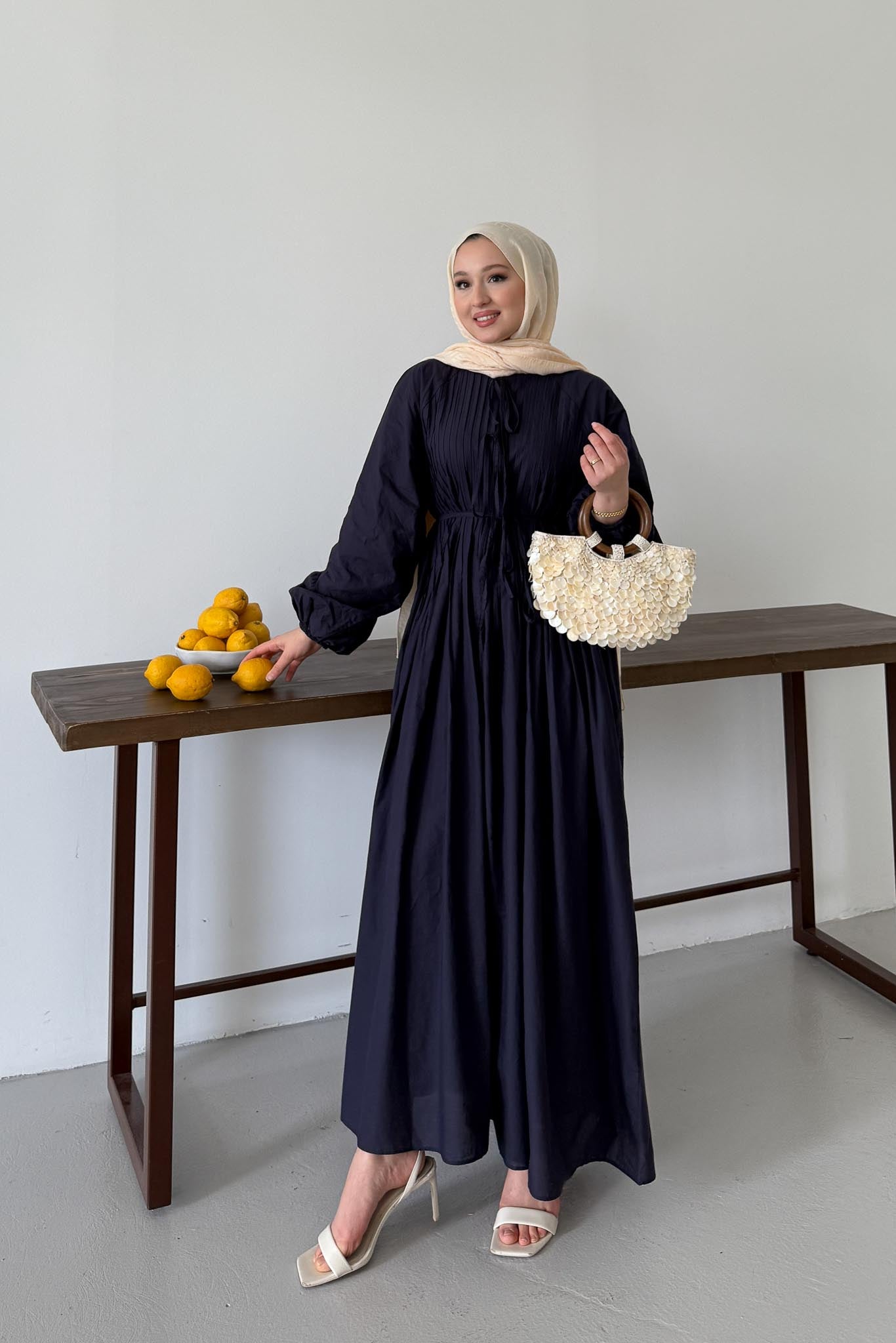 Soft Bağlamalı Elbise Lacivert