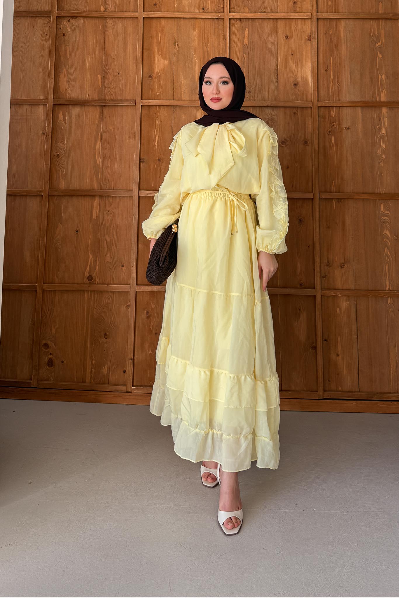 Seyran Pleated Dress Beige