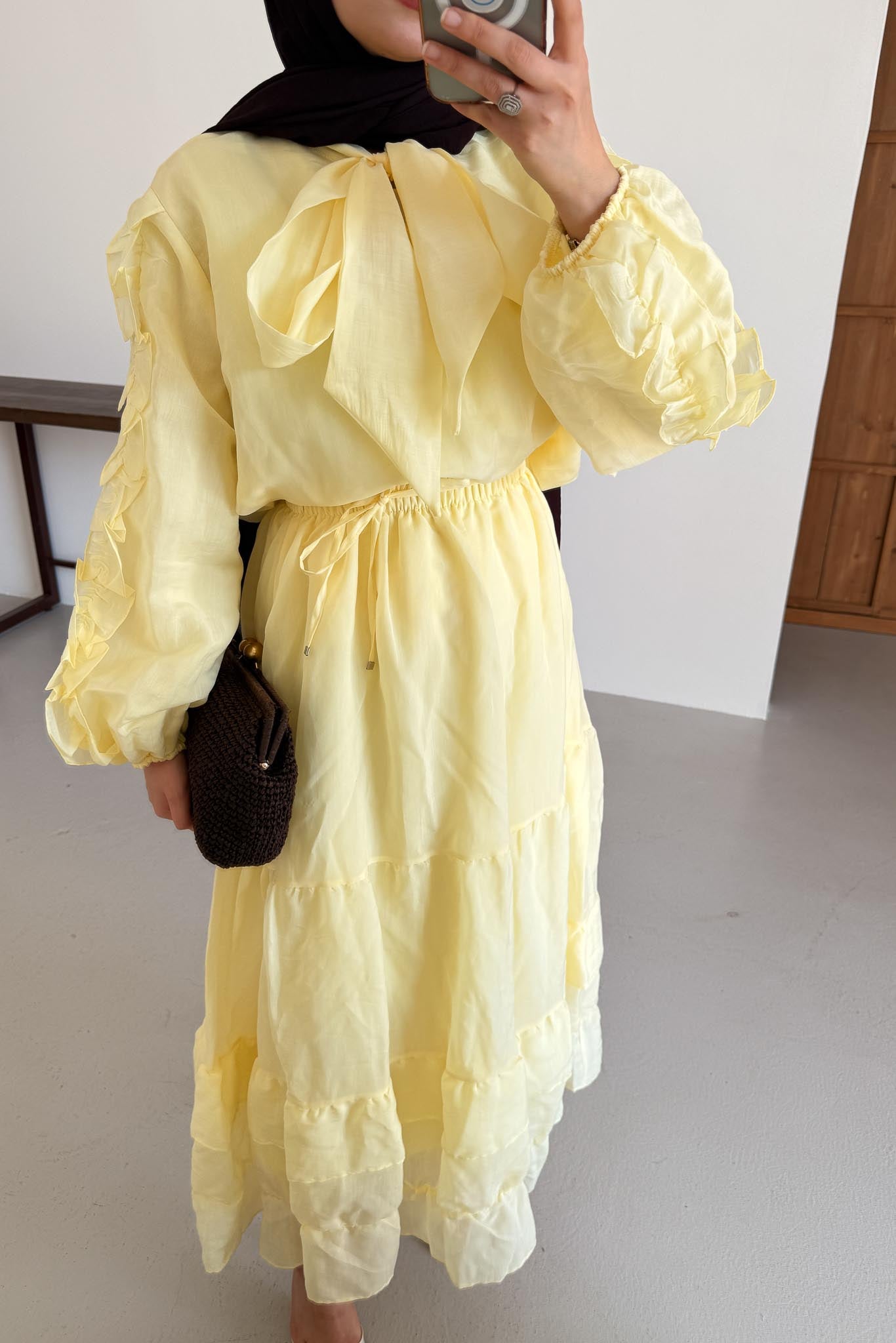 Seyran Pleated Dress Beige
