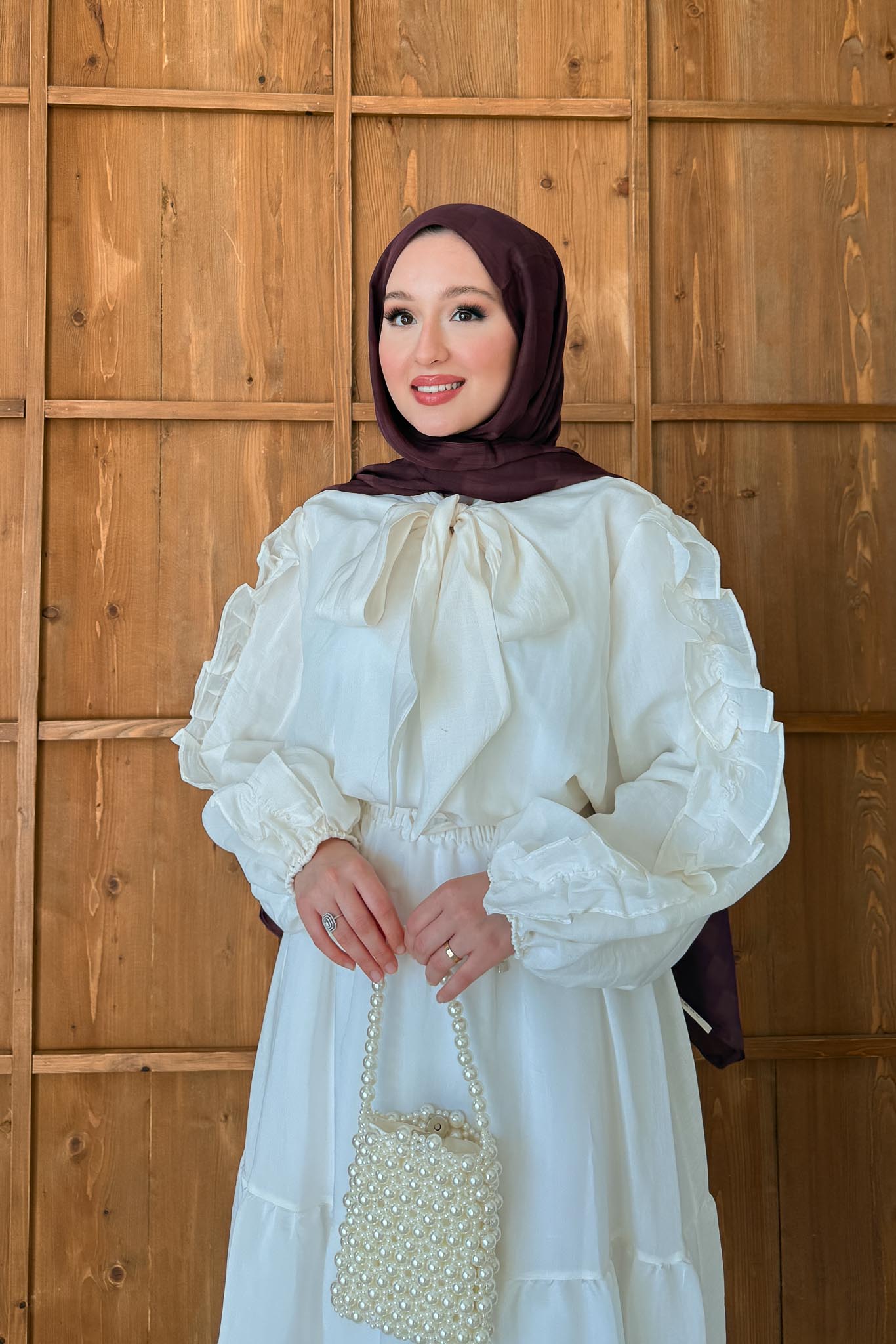 Seyran Pleated Dress Beige