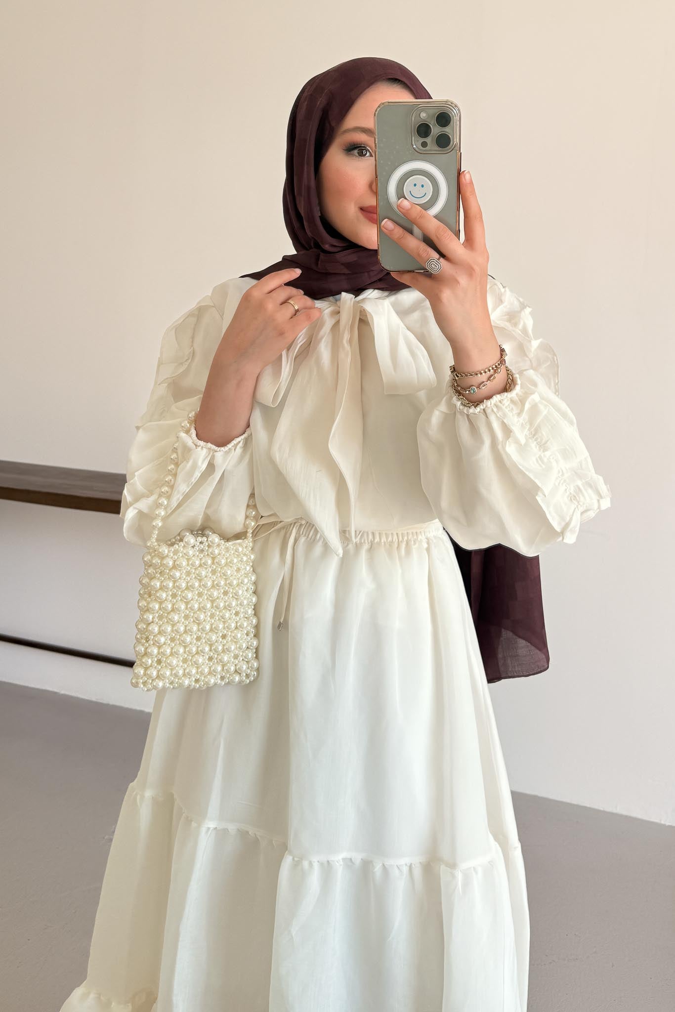 Seyran Pleated Dress Beige