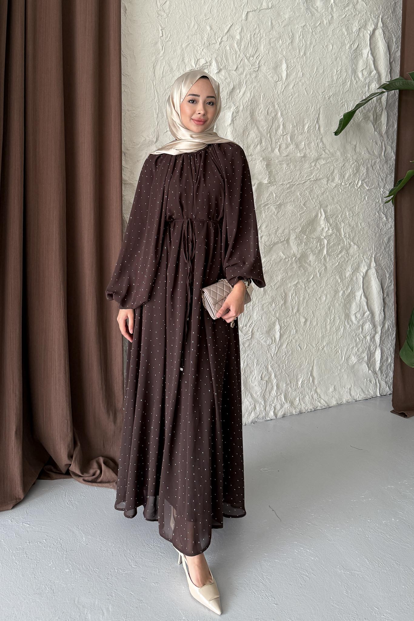Gold Deren Evening Dress Dusty Rose