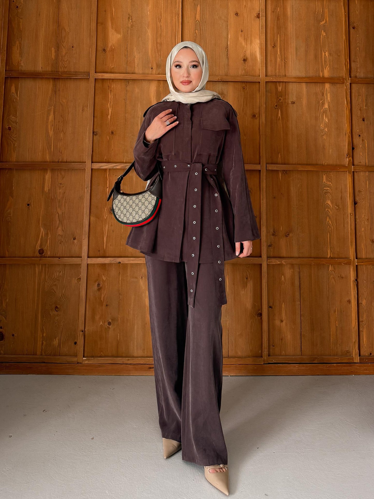 Ajda Pleated Skirt Set Petrol