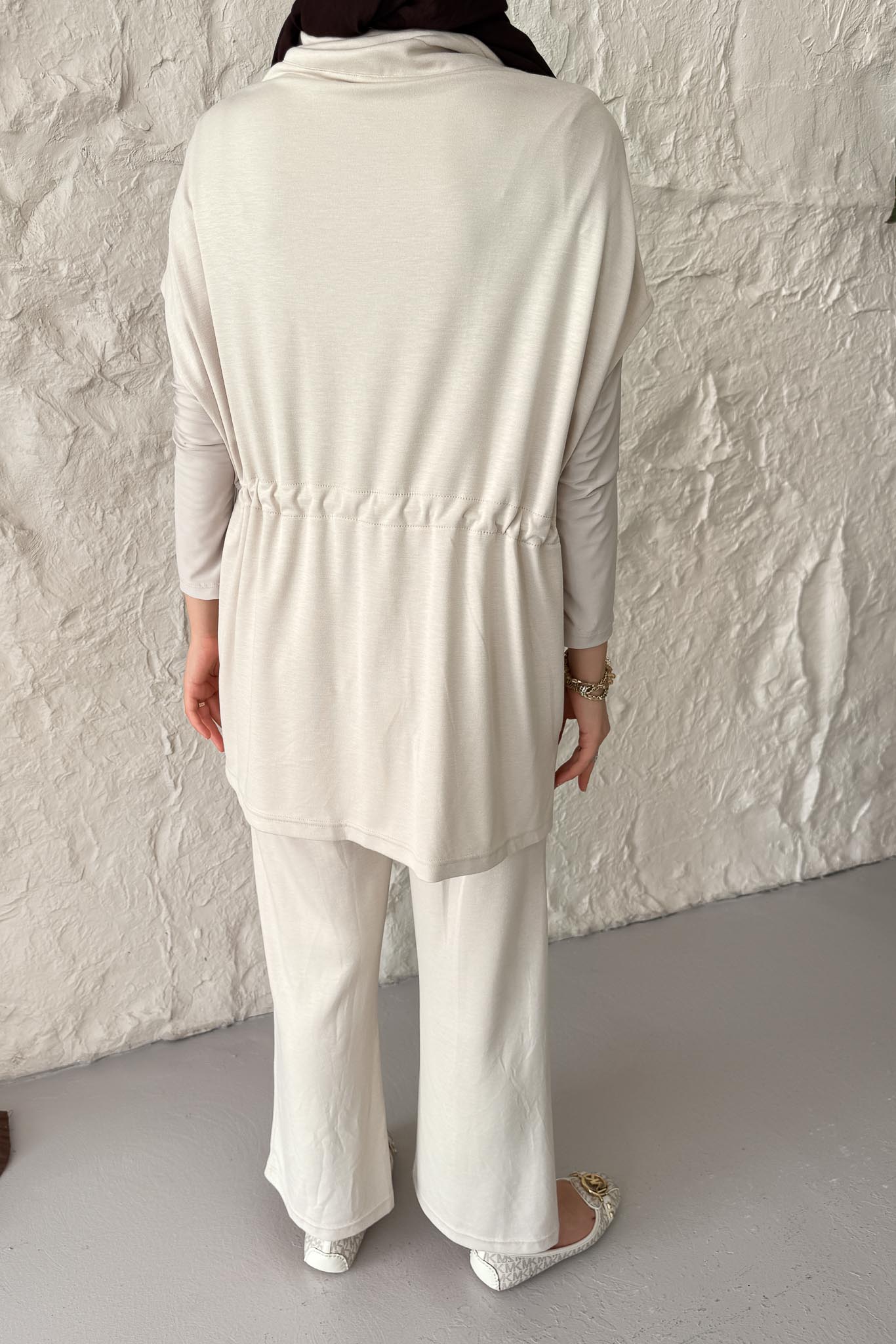 Seyran Pleated Dress Beige