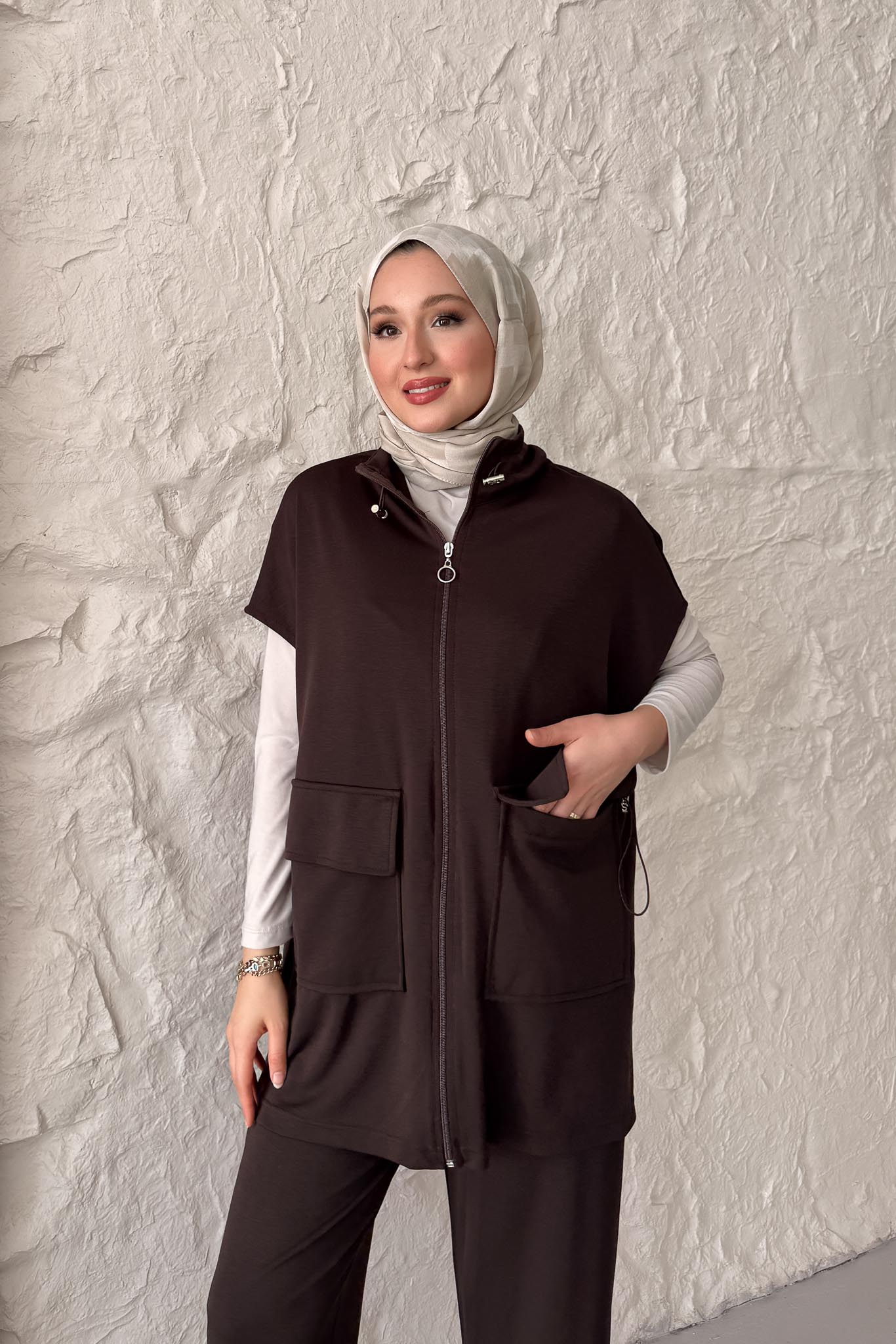 Seyran Pleated Dress Beige