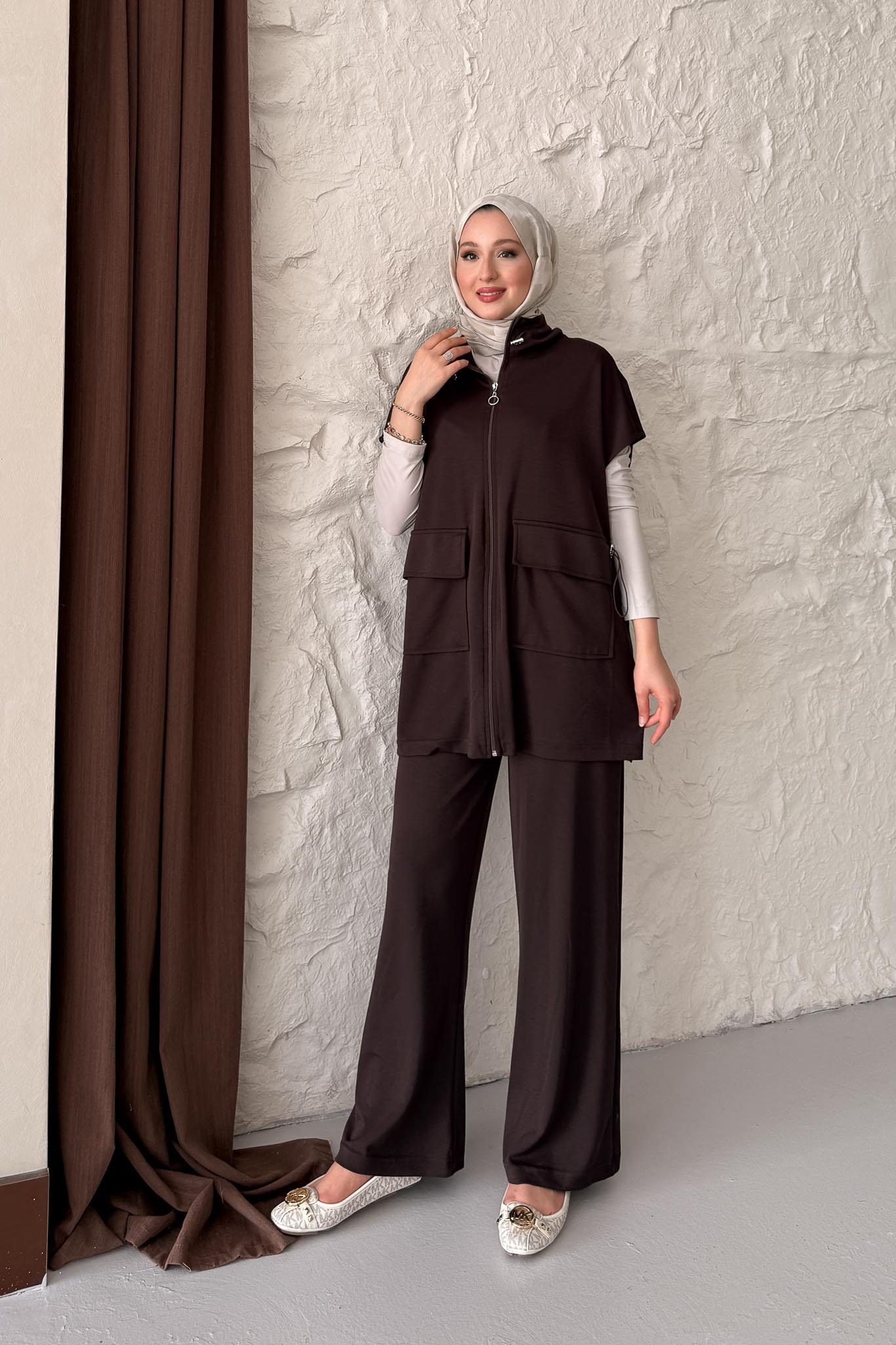 Seyran Pleated Dress Beige