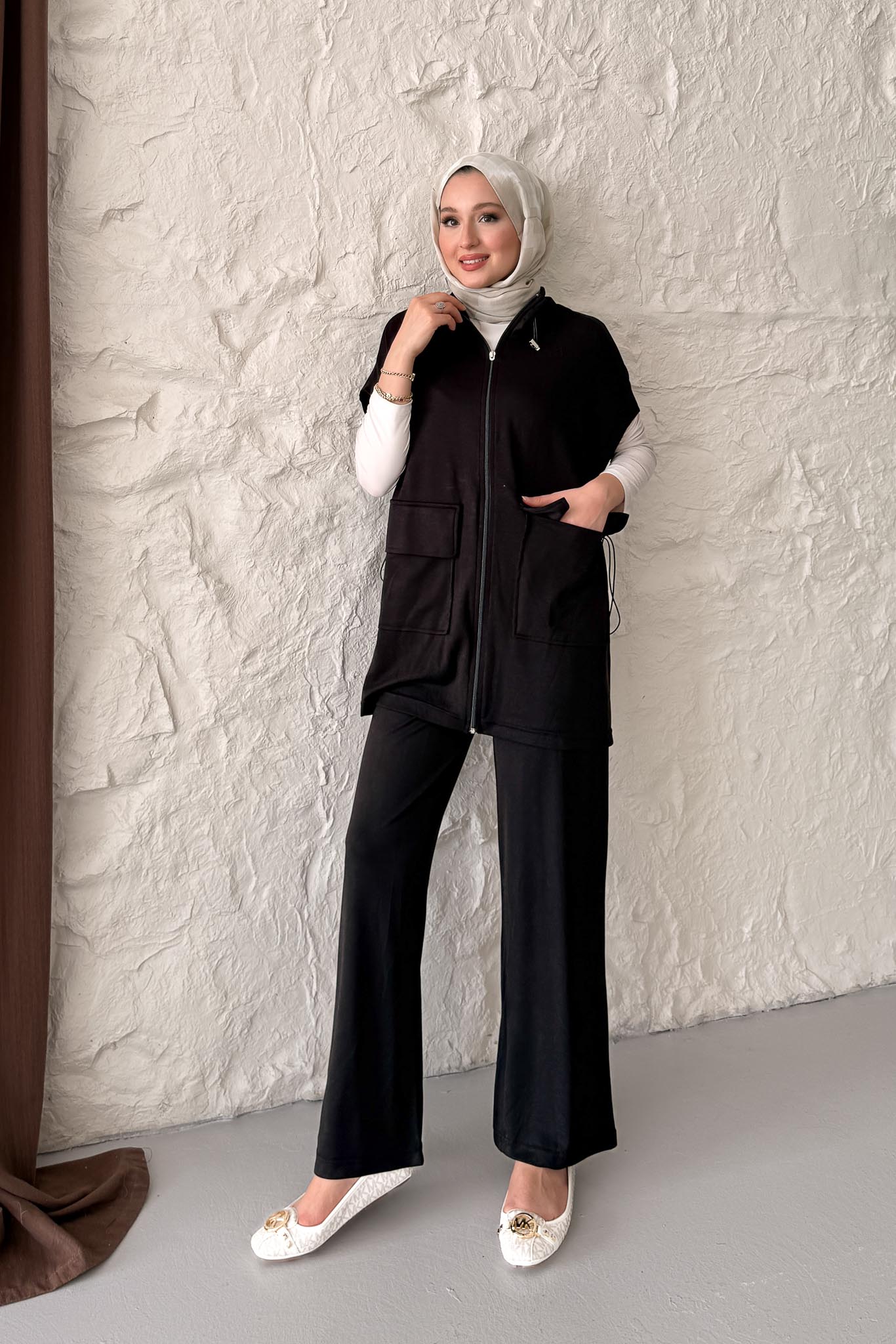Seyran Pleated Dress Beige