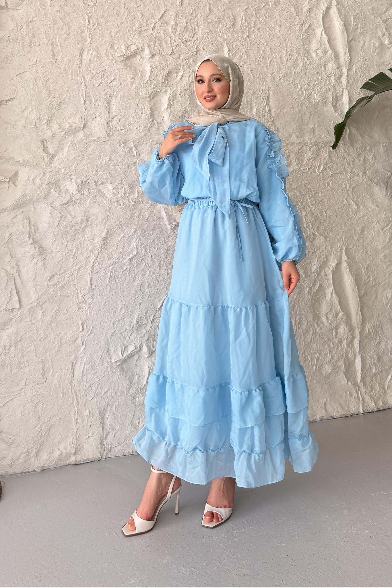 Seyran Pleated Dress Beige