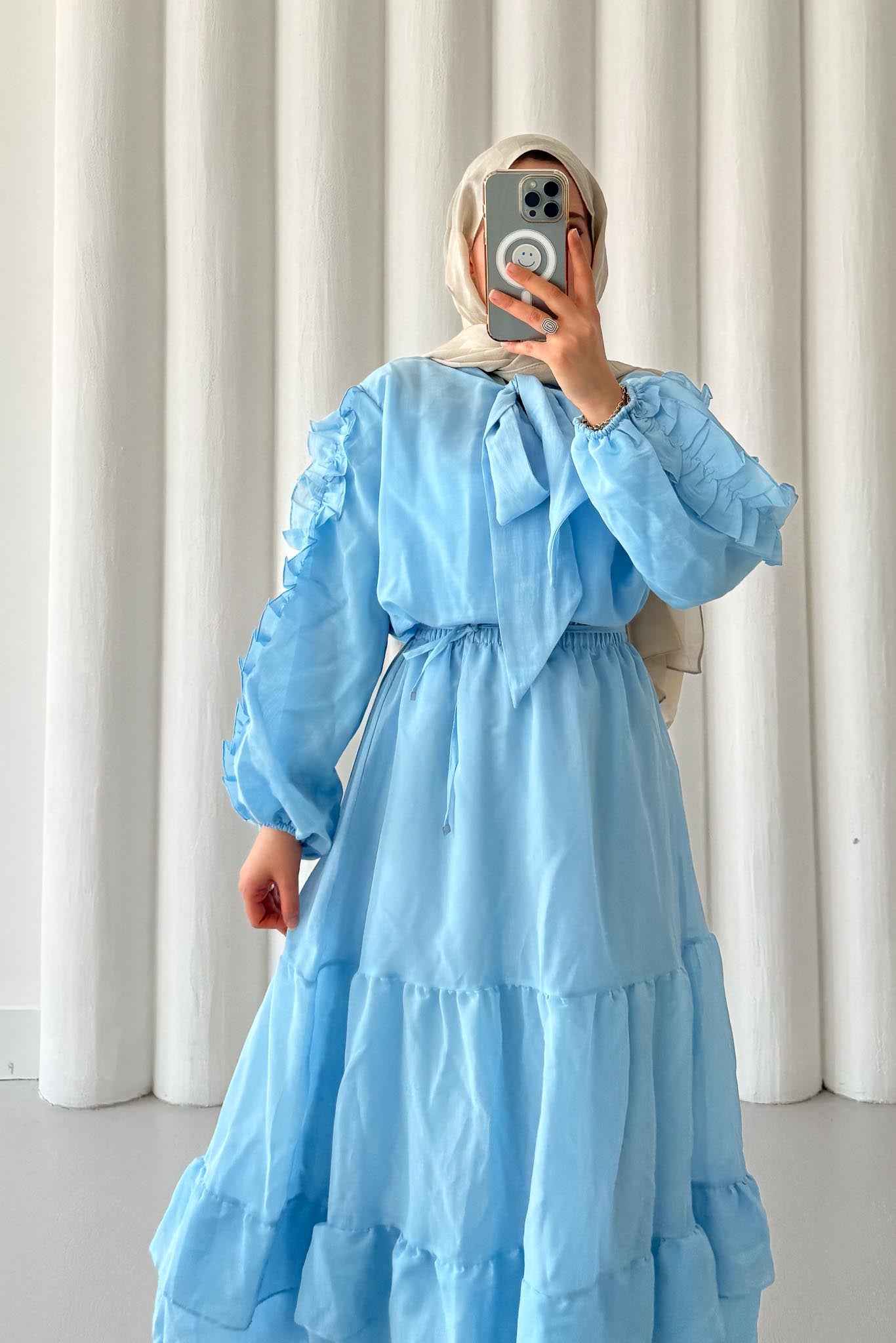 Seyran Pleated Dress Beige