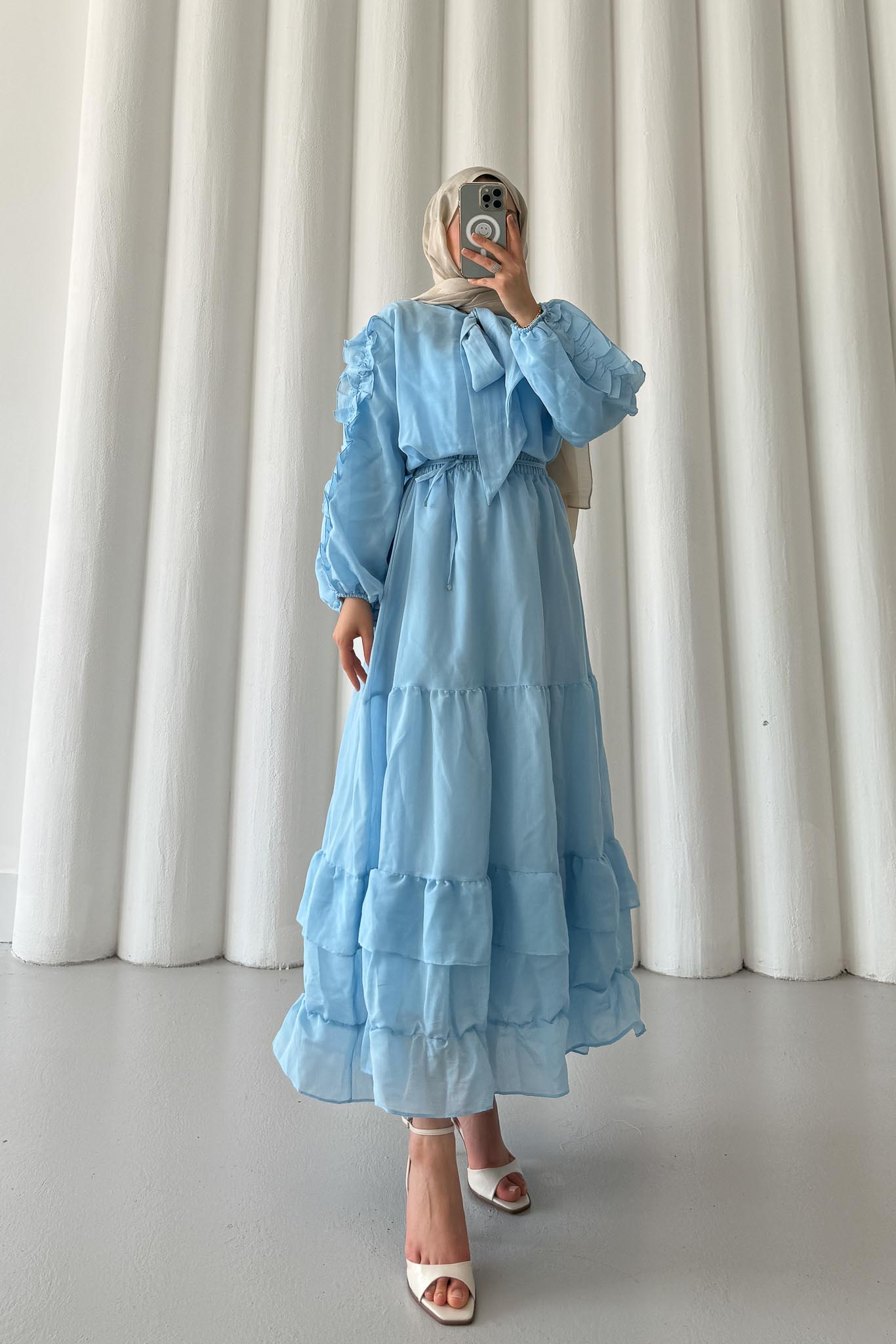 Seyran Pleated Dress Beige