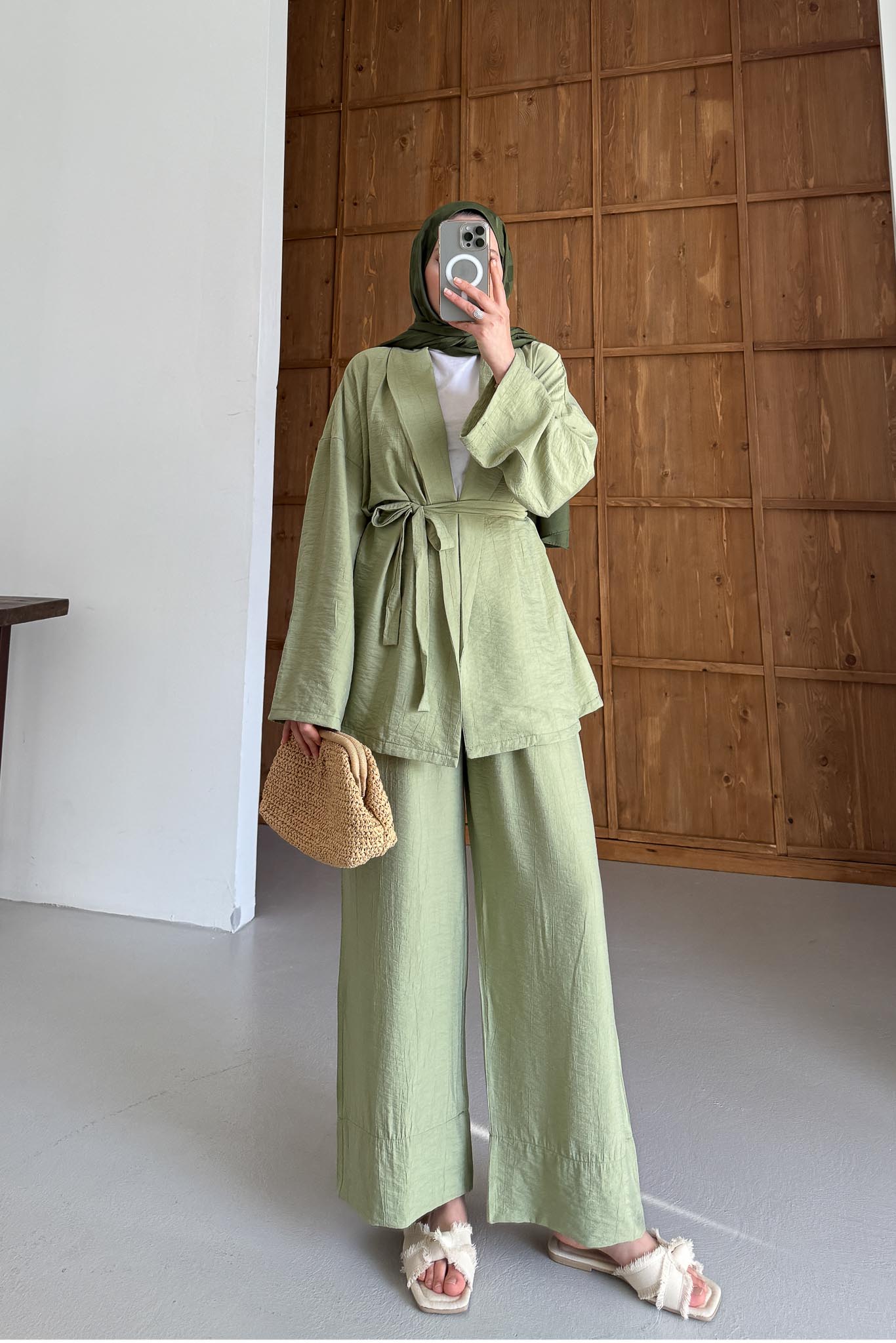 Mishel Kimono Takım Su Yeşili
