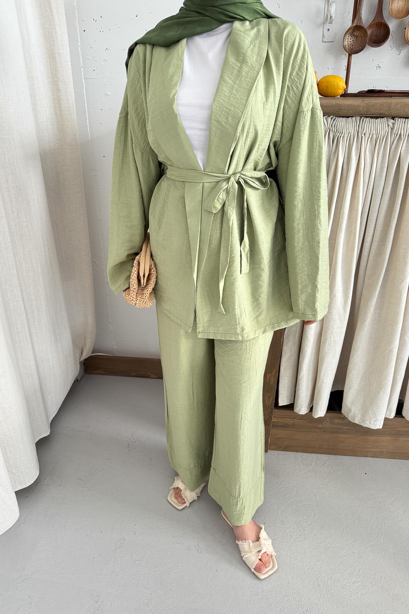 Mishel Kimono Takım Su Yeşili
