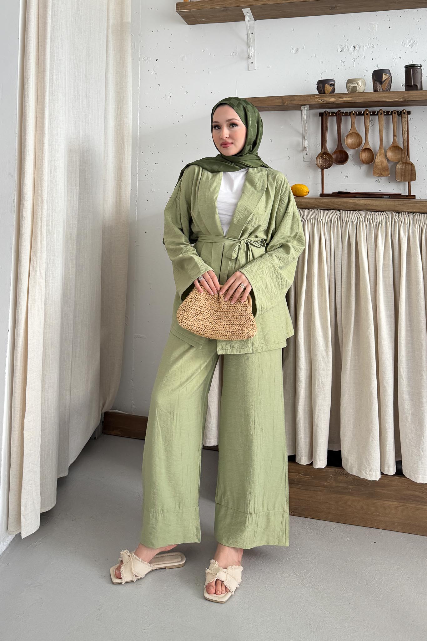Mishel Kimono Takım Su Yeşili