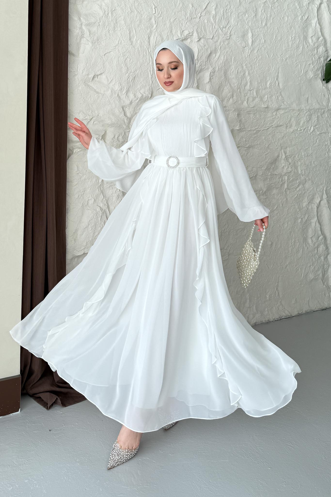 Fairy Diamond Evening Dress Beige