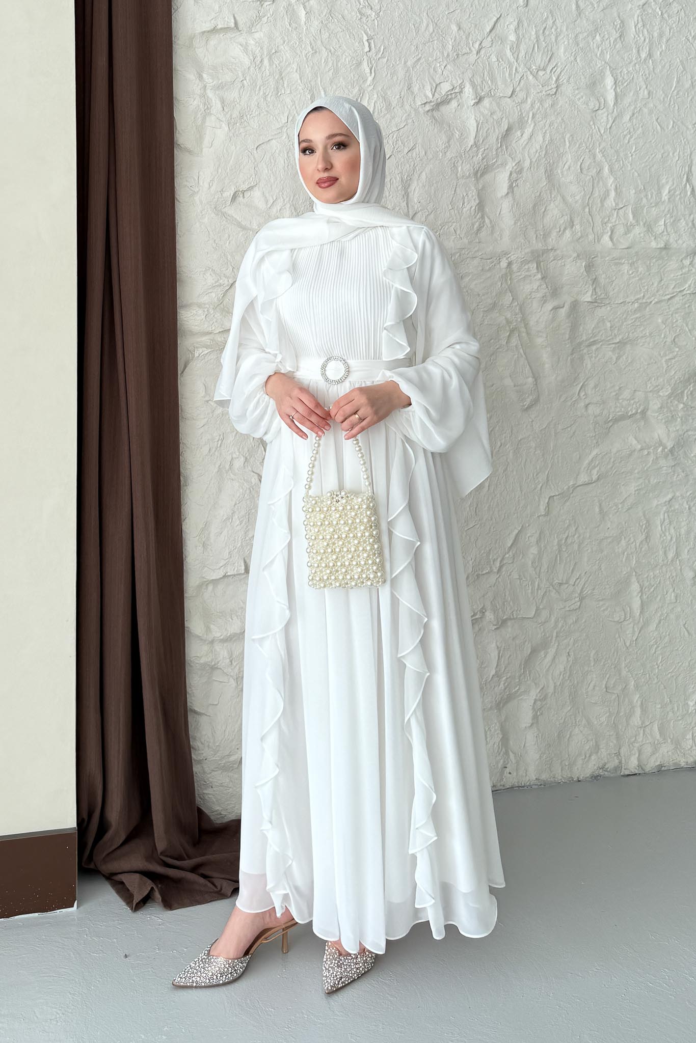 Fairy Diamond Evening Dress Beige