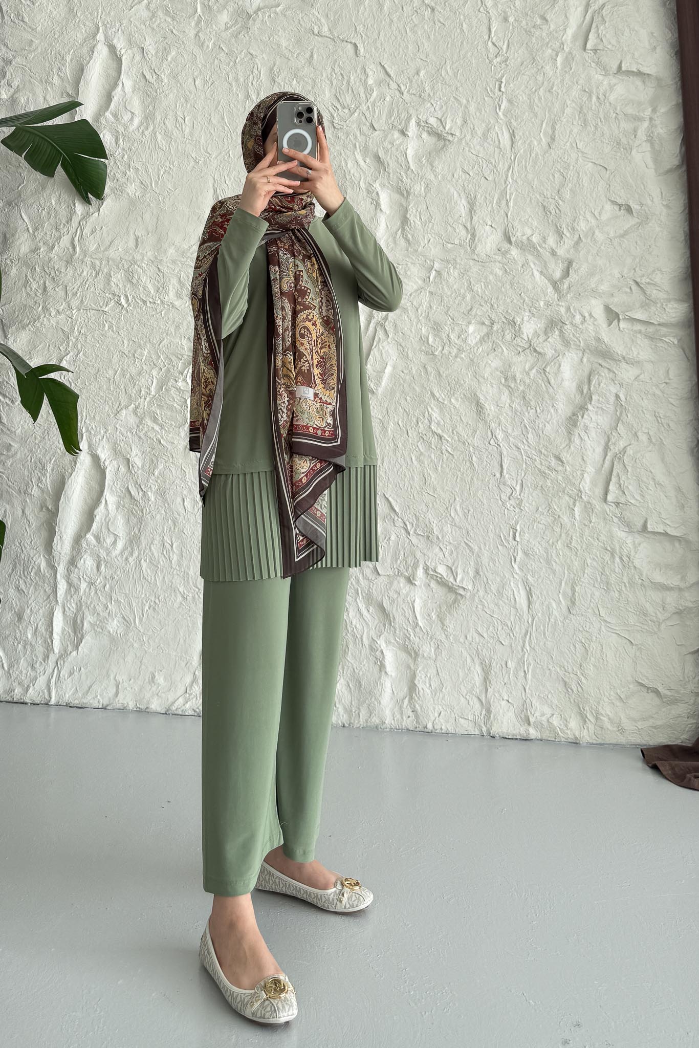 Seyran Pleated Dress Beige