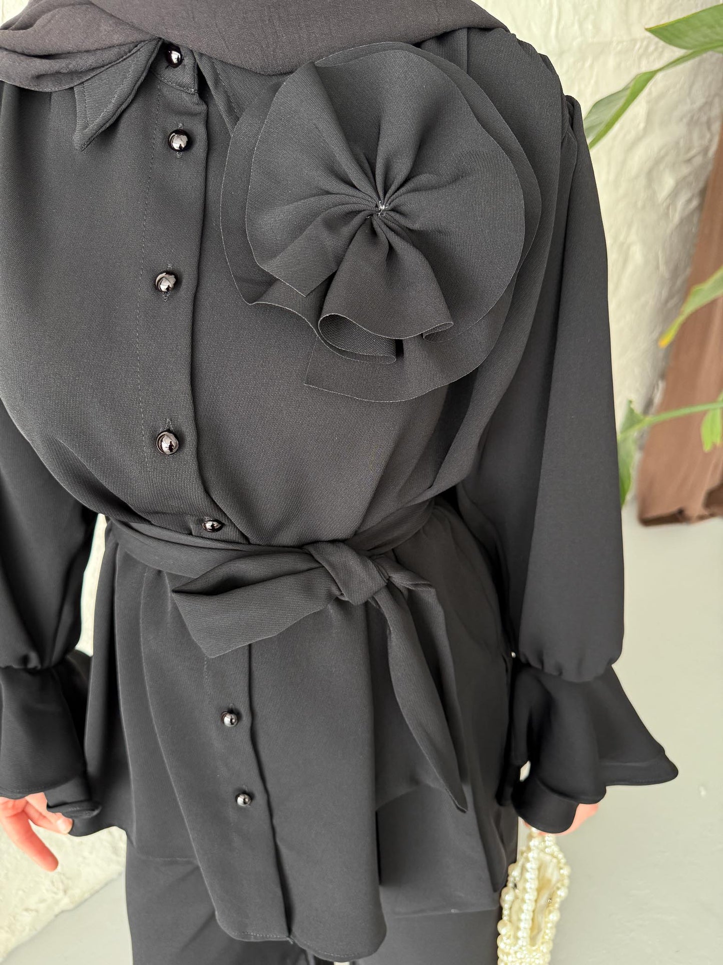 Garcia Motifli Takım Siyah