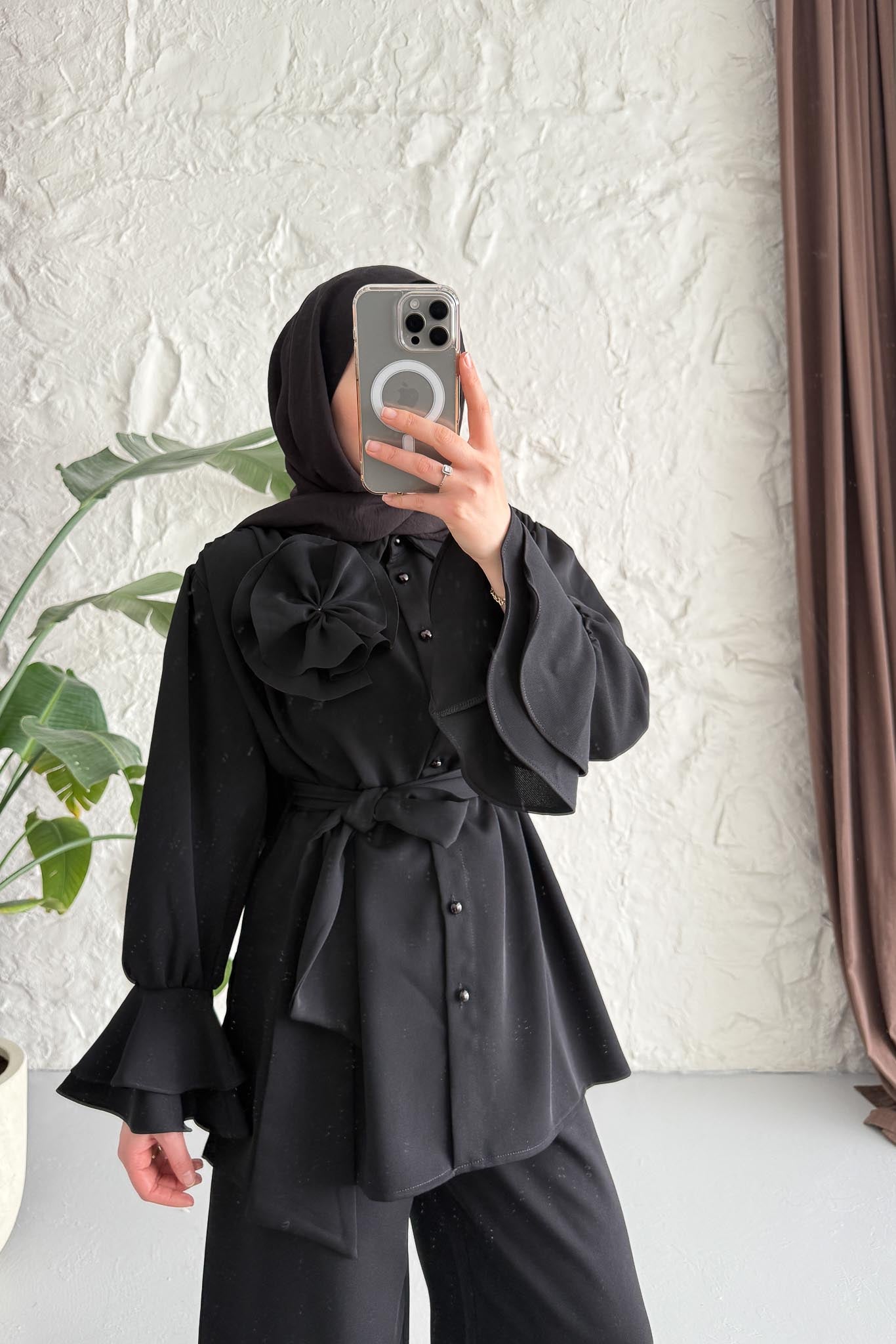 Garcia Motifli Takım Siyah