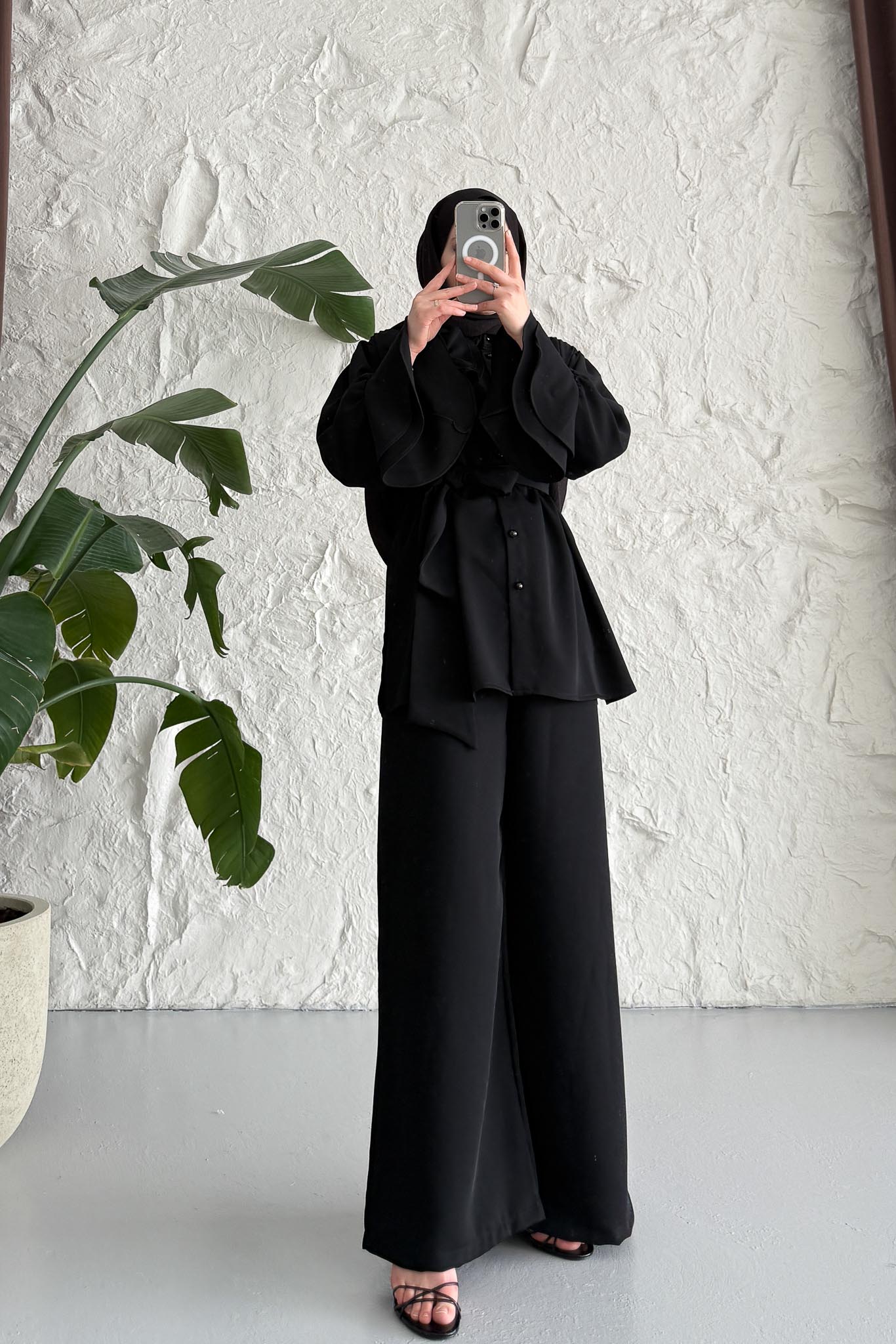 Garcia Motifli Takım Siyah