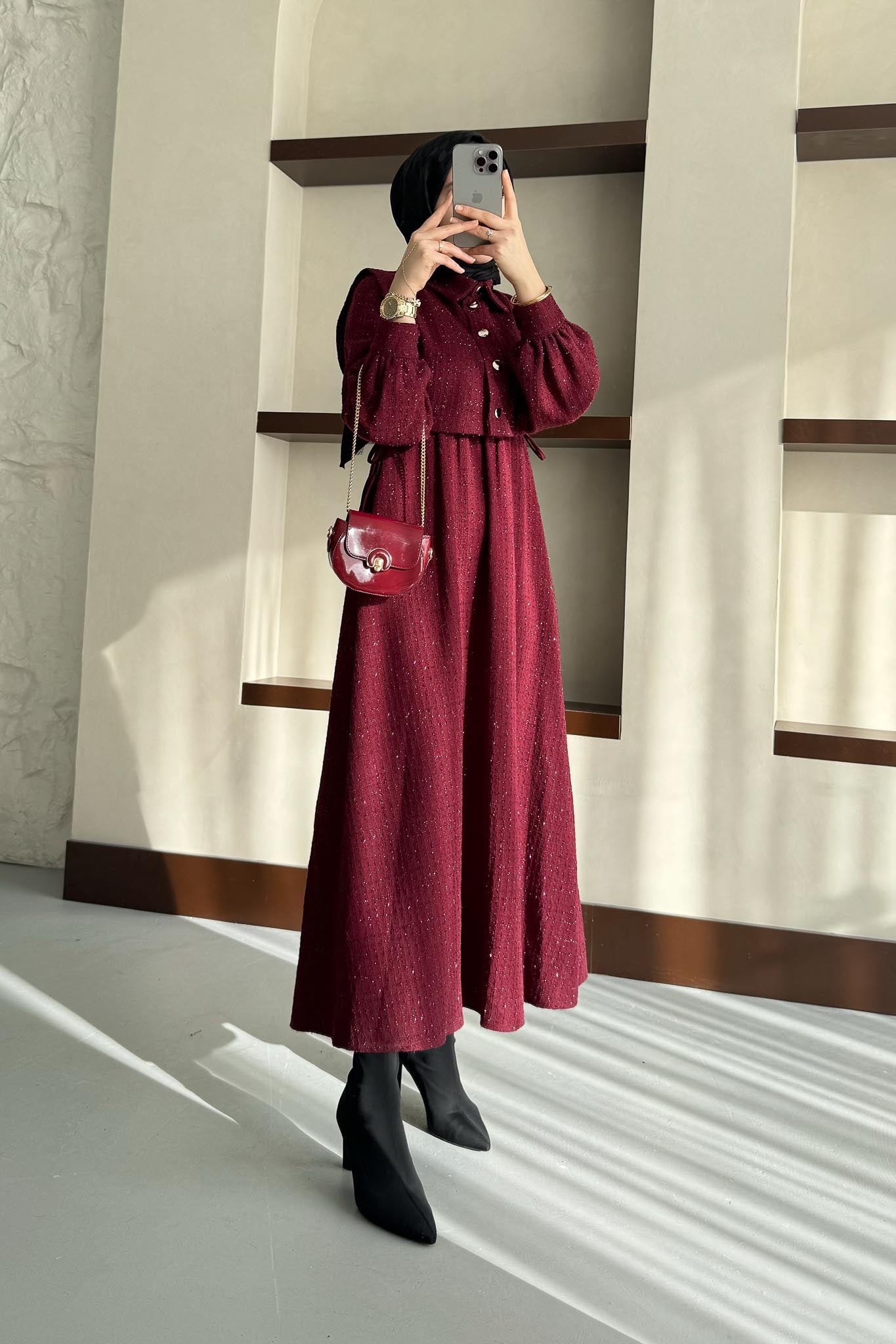 Ajda Pleated Skirt Set Petrol