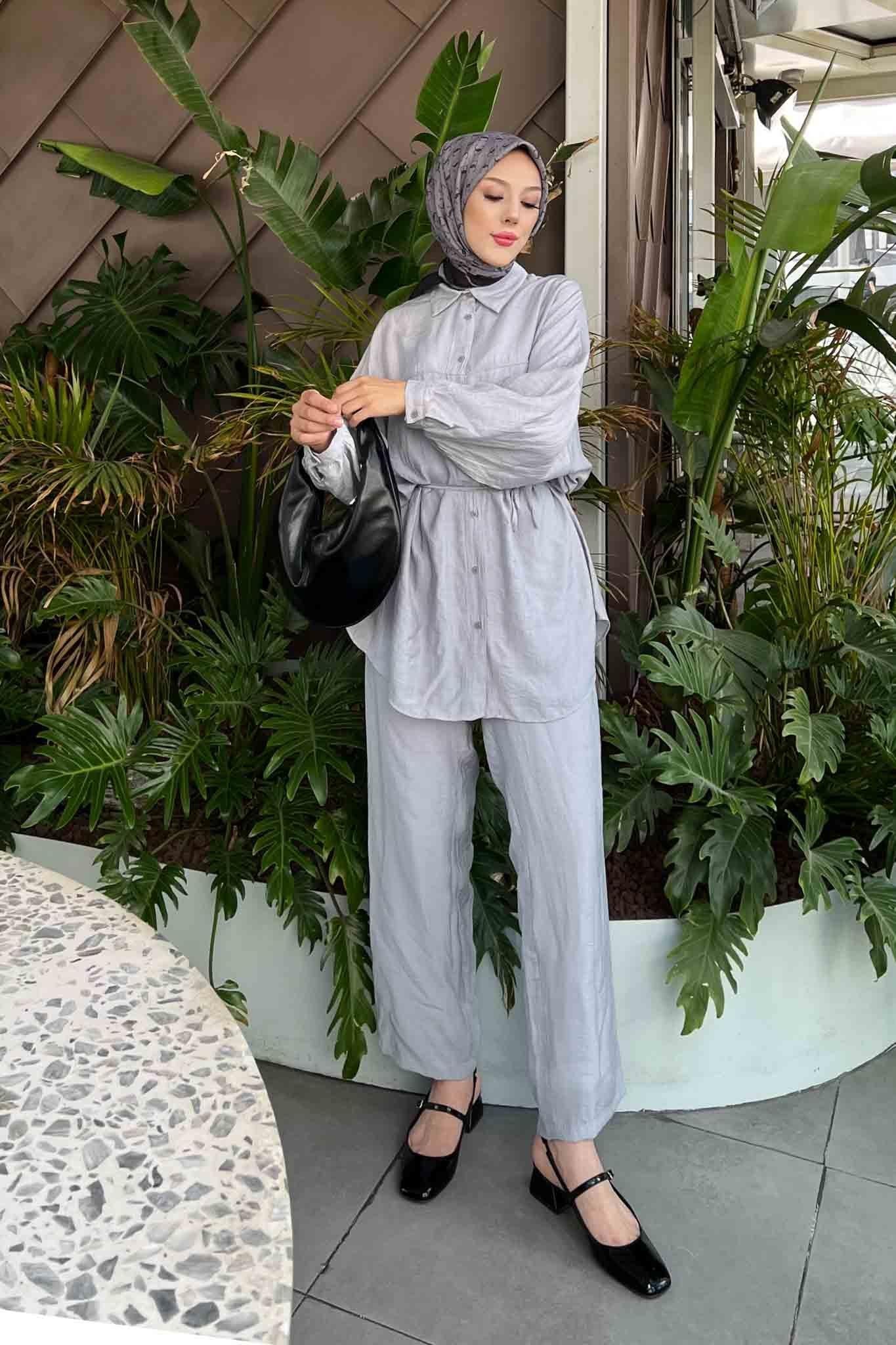 Venezia Crinkle Set Gray