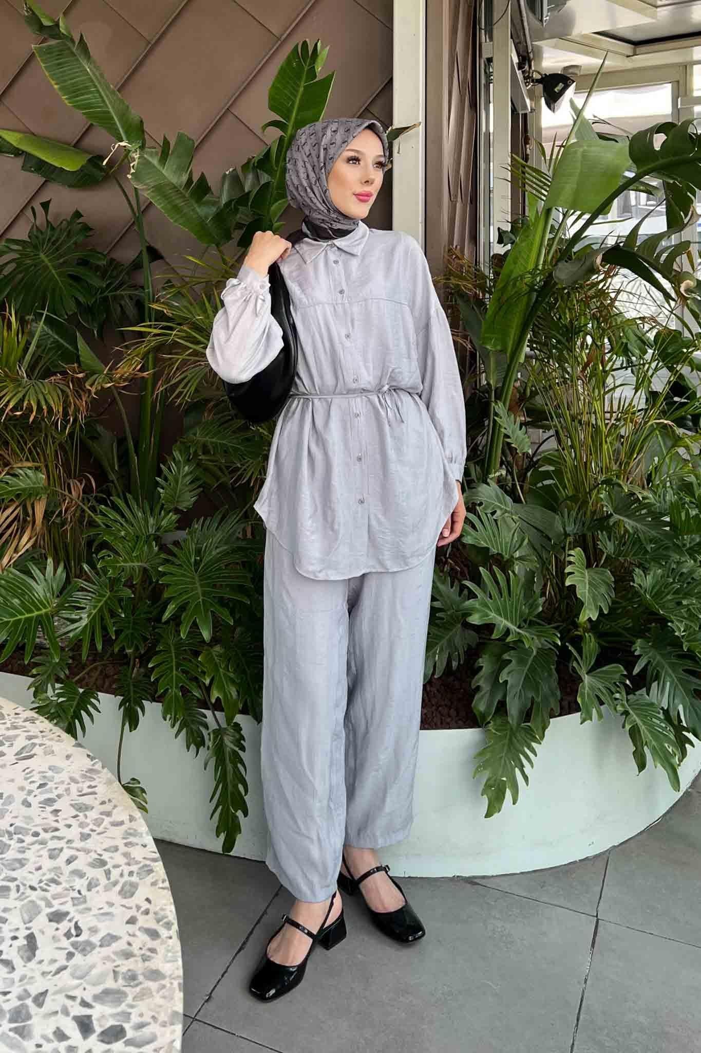 Venezia Crinkle Set Gray
