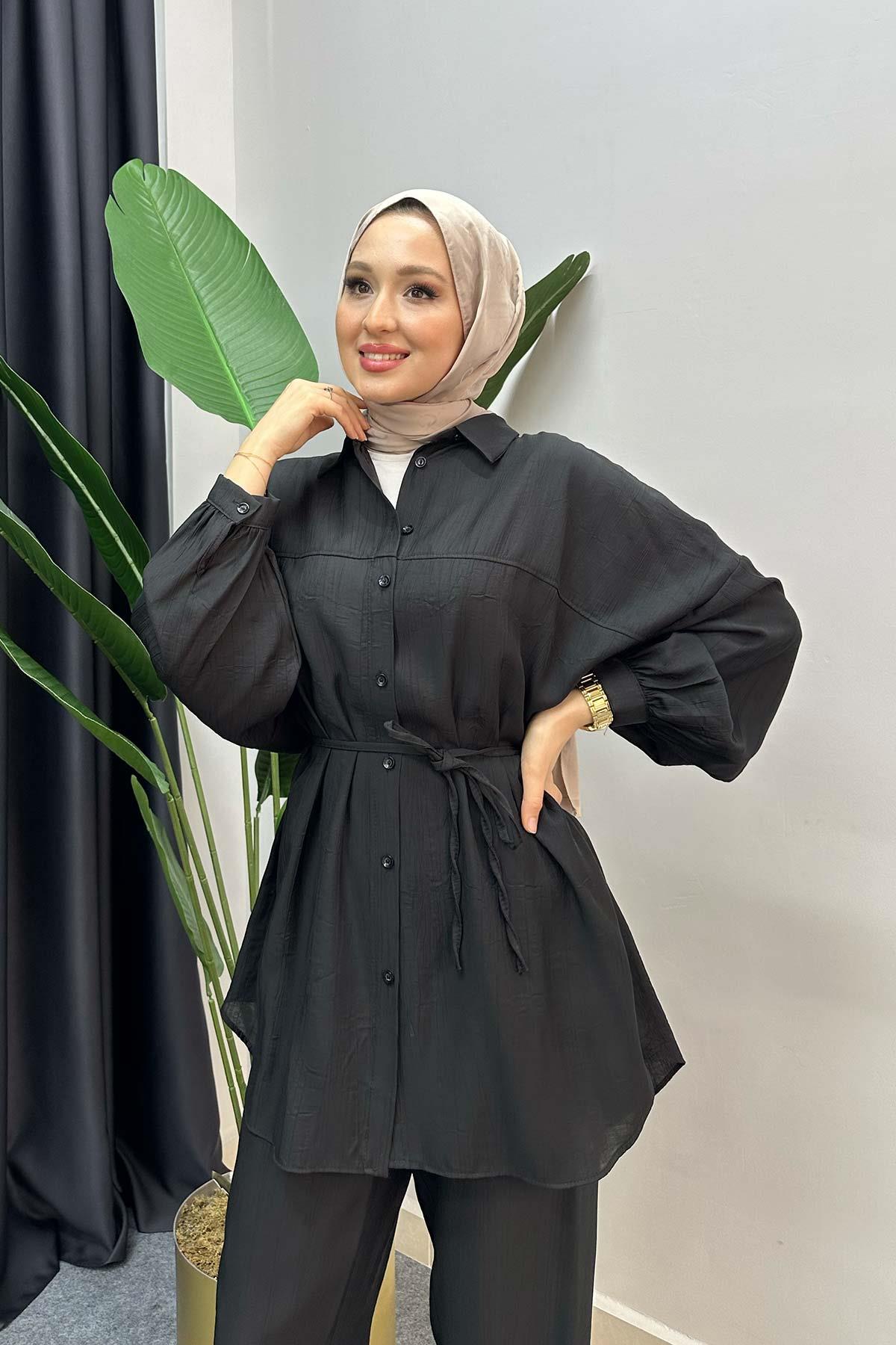 Venezia Crinkle Set Black