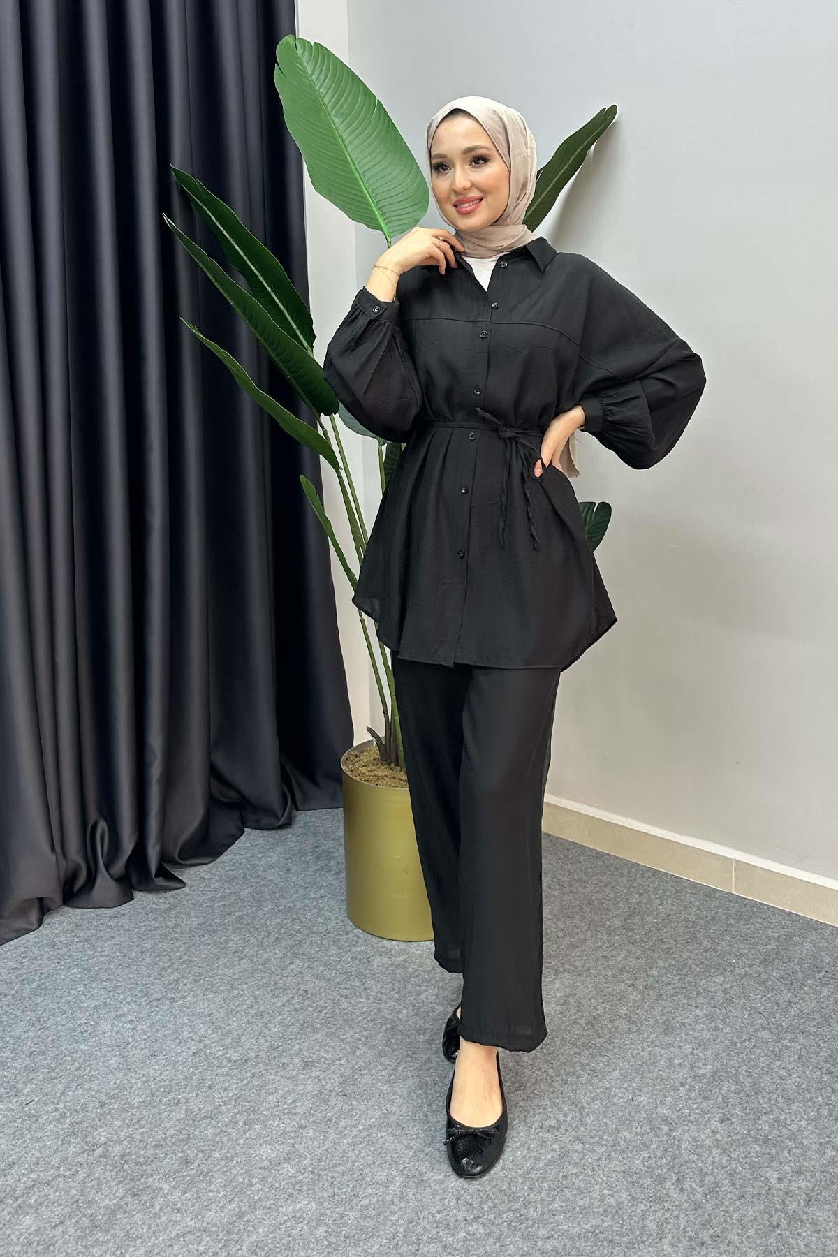 Venezia Crinkle Set Black