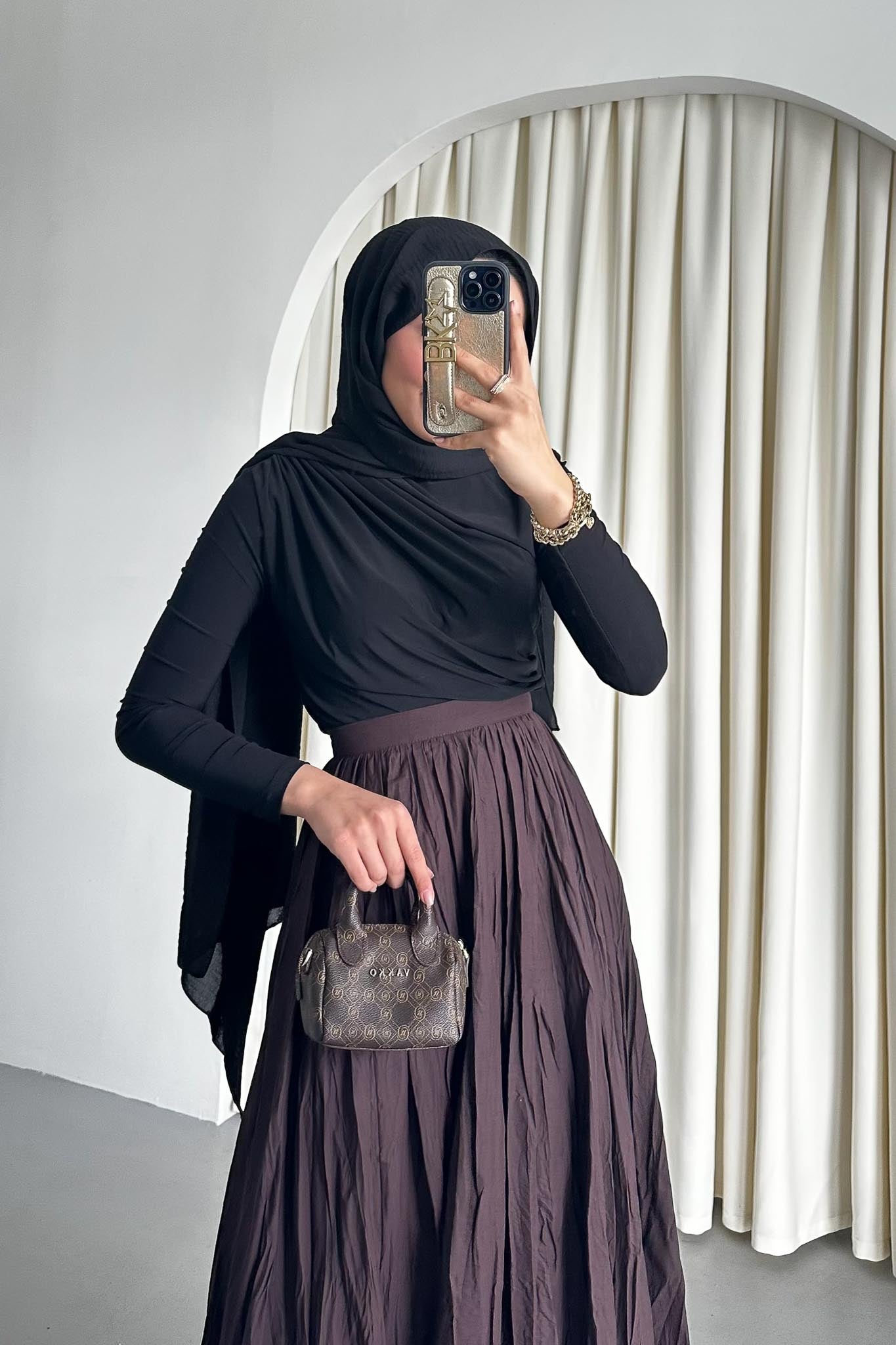 Tied Linen Skirt Beige