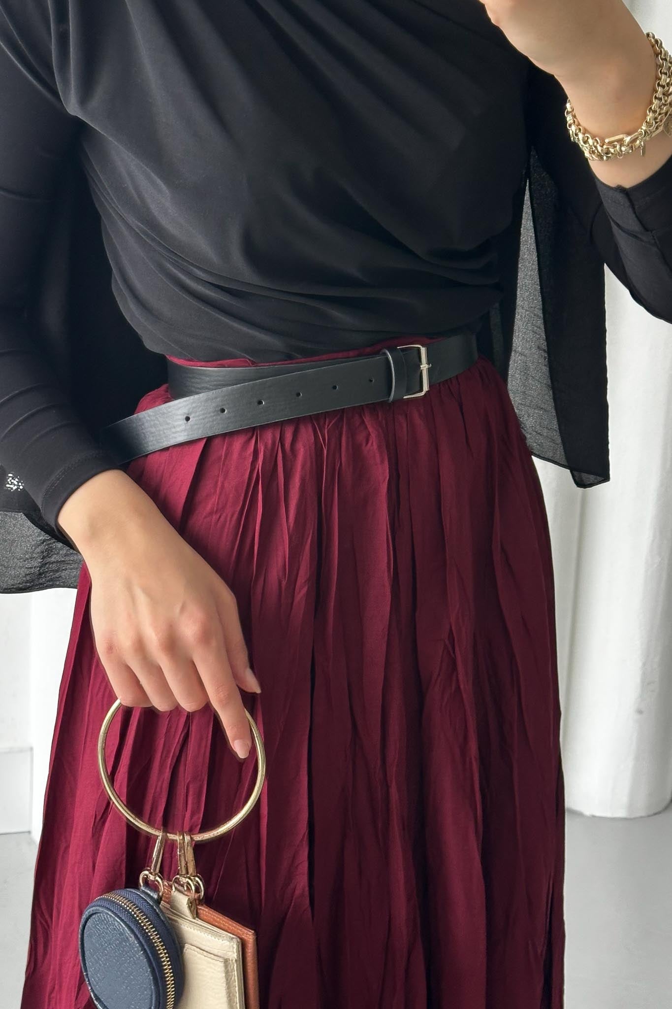 Tied Linen Skirt Beige