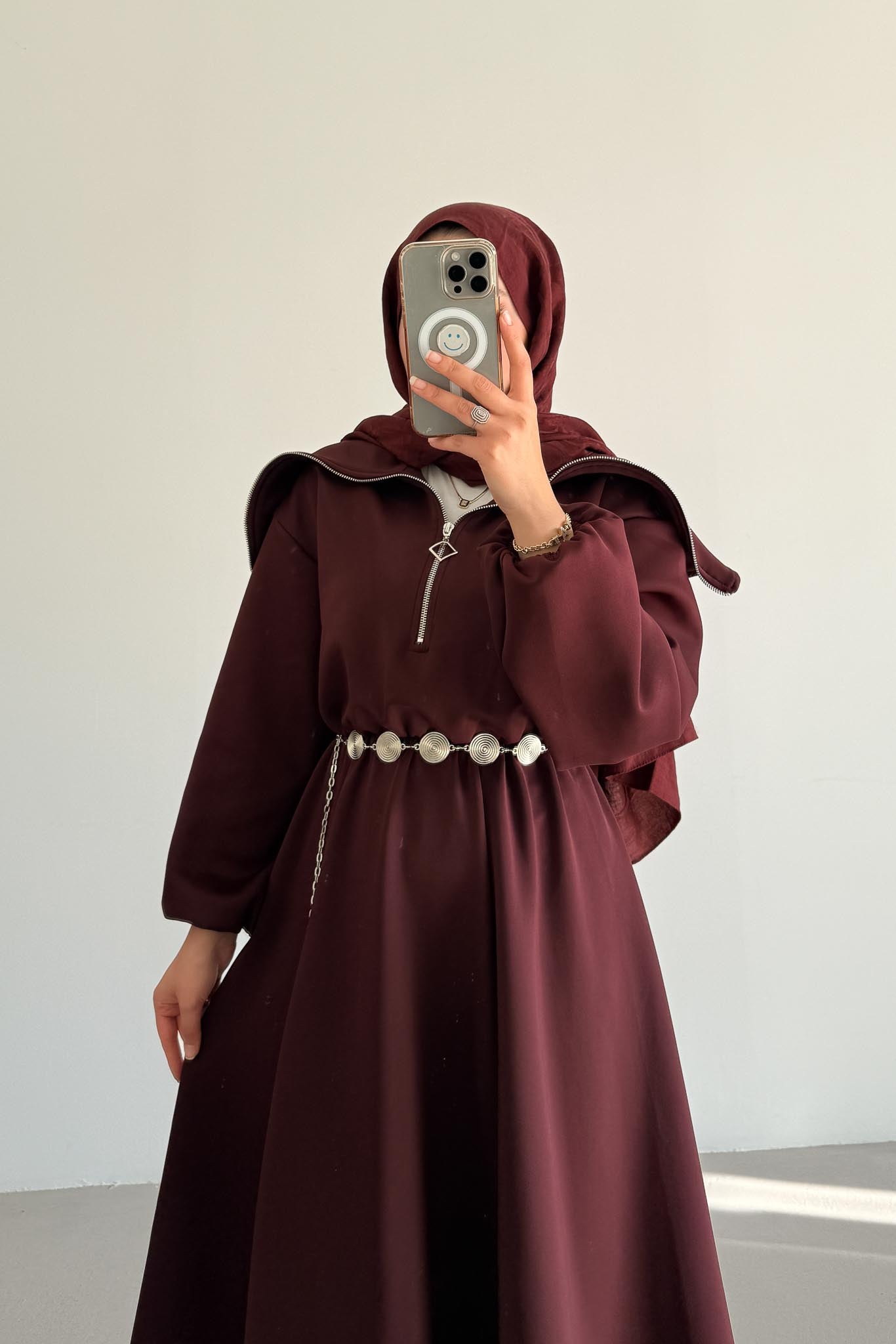 Zincirli Gemici Elbise Mürdüm